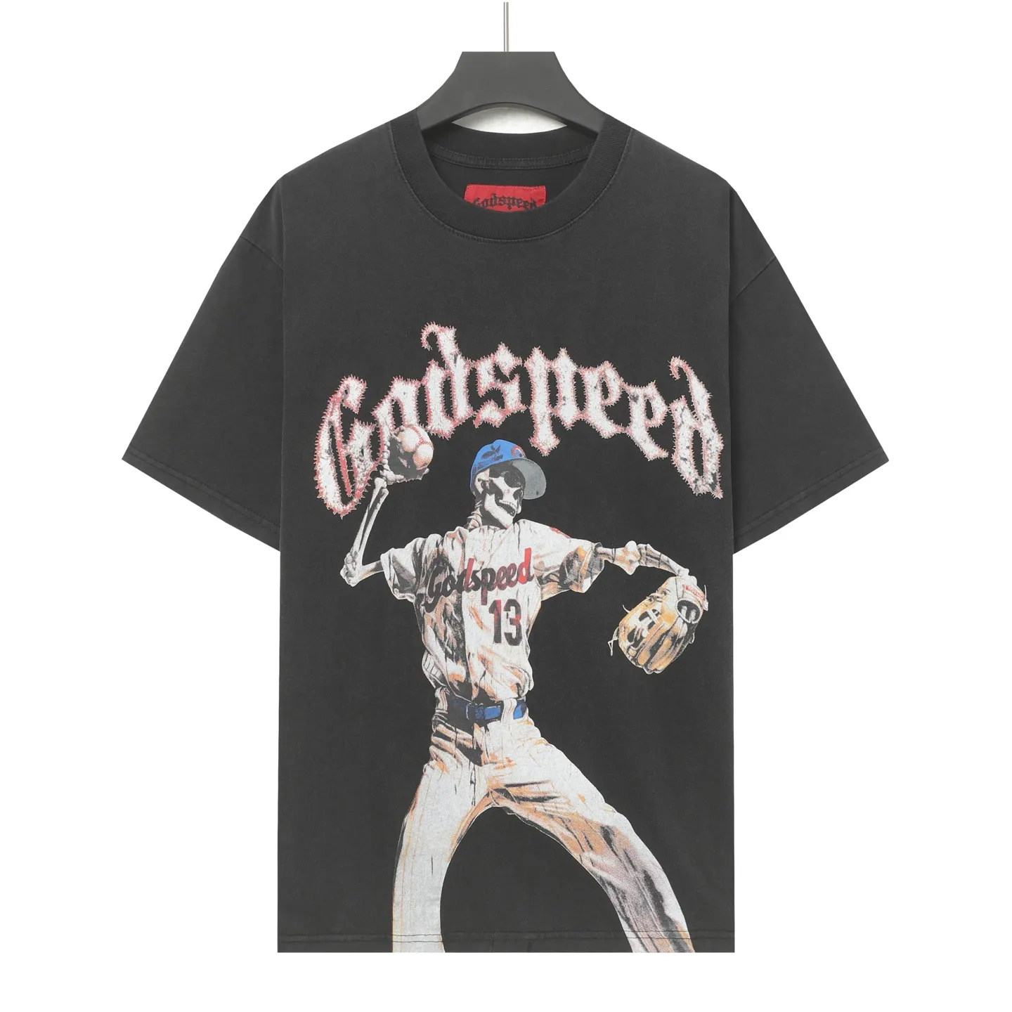 6013# Black｜ Godspeed Retro T（ ） （fabric）：32 Sizes（size）：S-M-L-XL （colour）： Black 👉