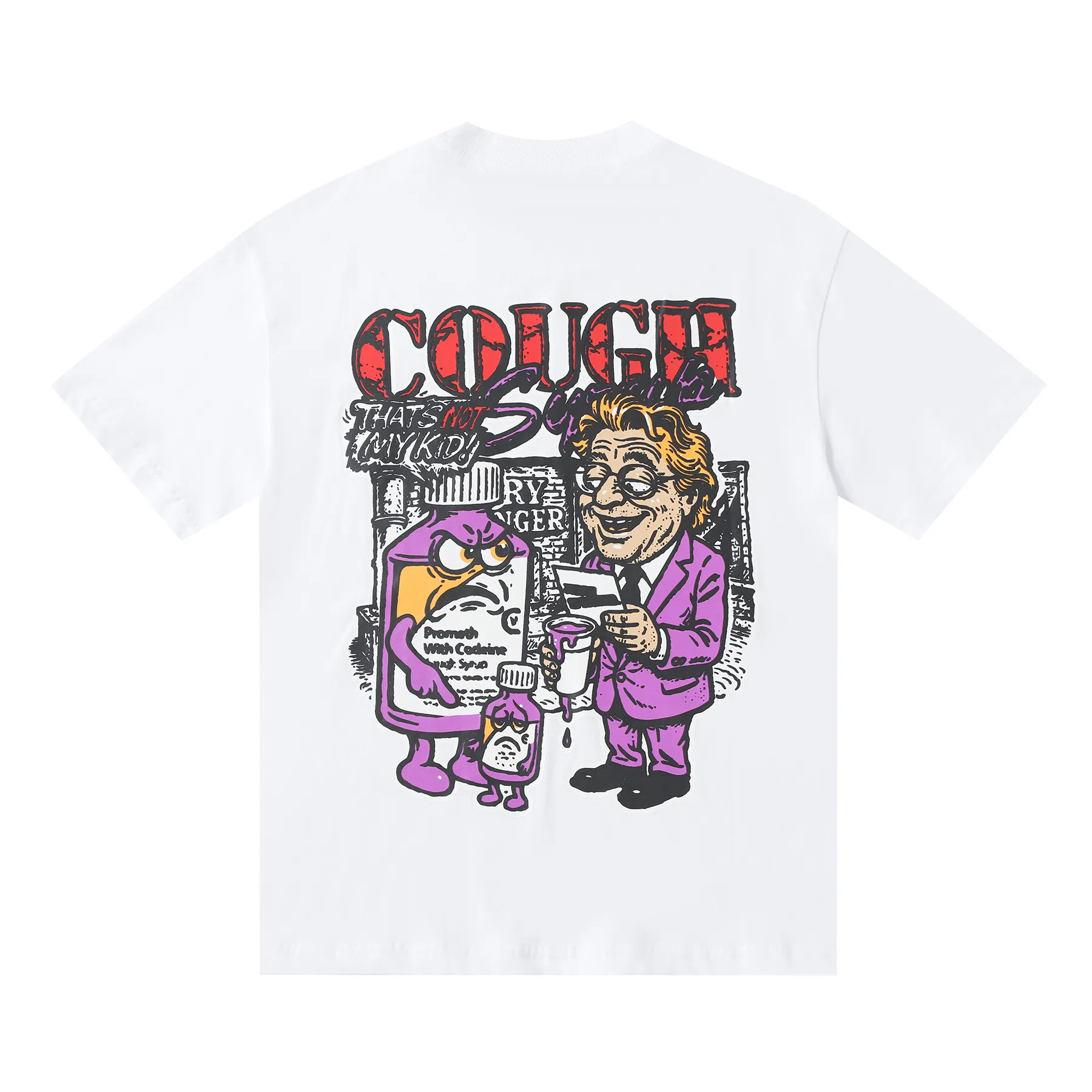 #White/Black I THAT'S A AWFUL LOT OF COUGH SYRUP In Stock T （fabric):32 Sizes（size）：S-M L X L （colour）：White、Black