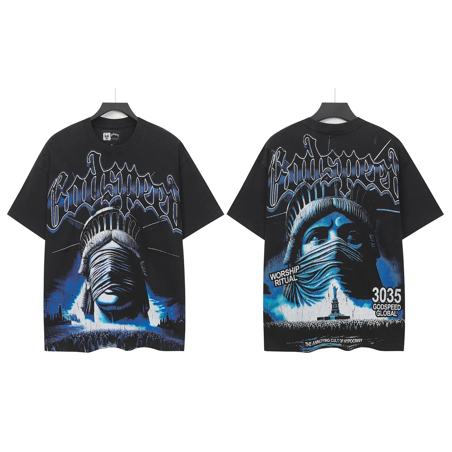 6138# Black I In Stock （ ） Godspeed Retro T（ ） （fabric）：32 Sizes（size）：S-M-L-XL （colour）： Black/