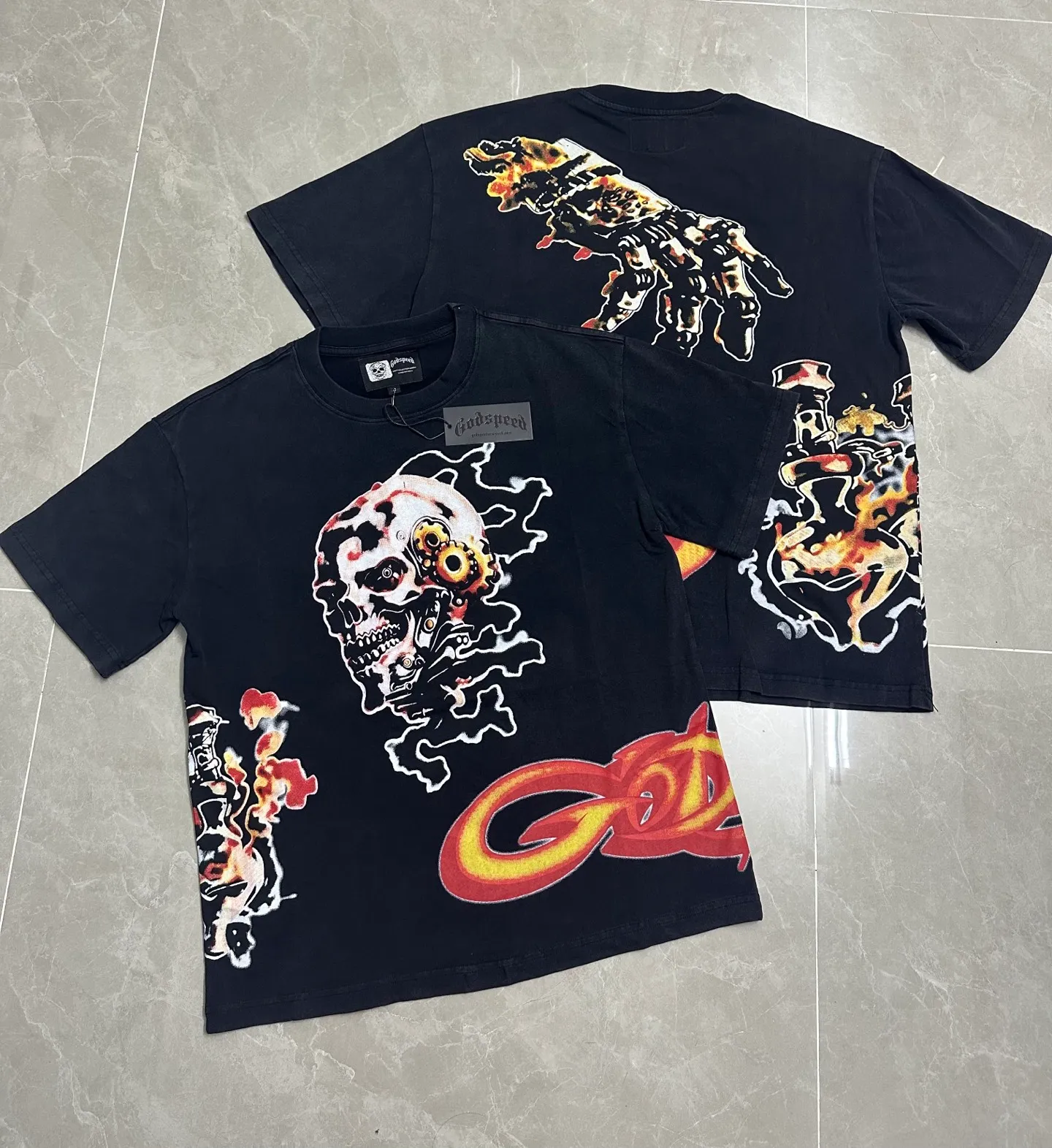 6315# Black I Godspeed Retro T（ ） （fabric）：32 Sizes（size）：S-M-L-XL （colour）： Black