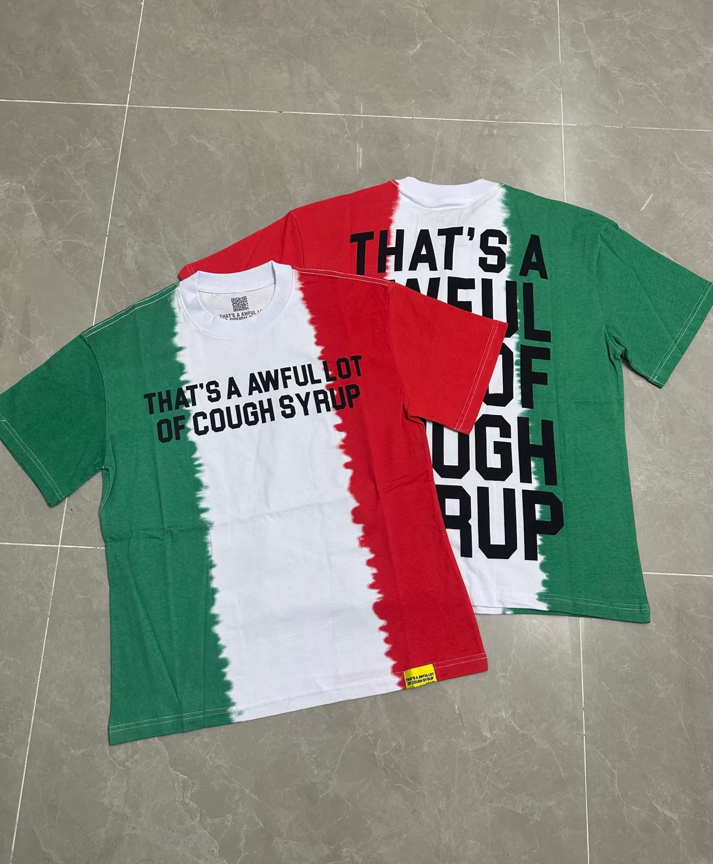 2207#White ｜ THAT'S A AWFUL LOT OF COUGH SYRUP In Stock T （fabric):32 Sizes（size）：S-M L X L （colour）：White、