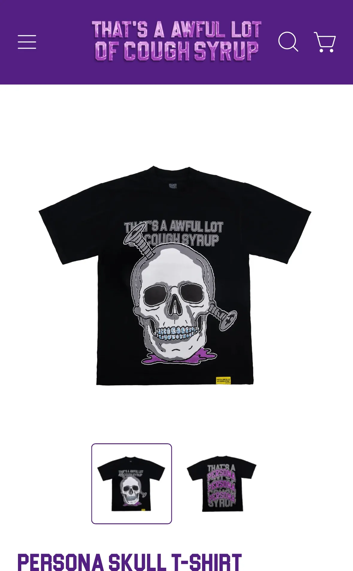 #White、Black I THAT'S A AWFUL LOT OF COUGH SYRUP In Stock T （fabric):32 Sizes（size）：S-M L X L （colour）：、White、Black