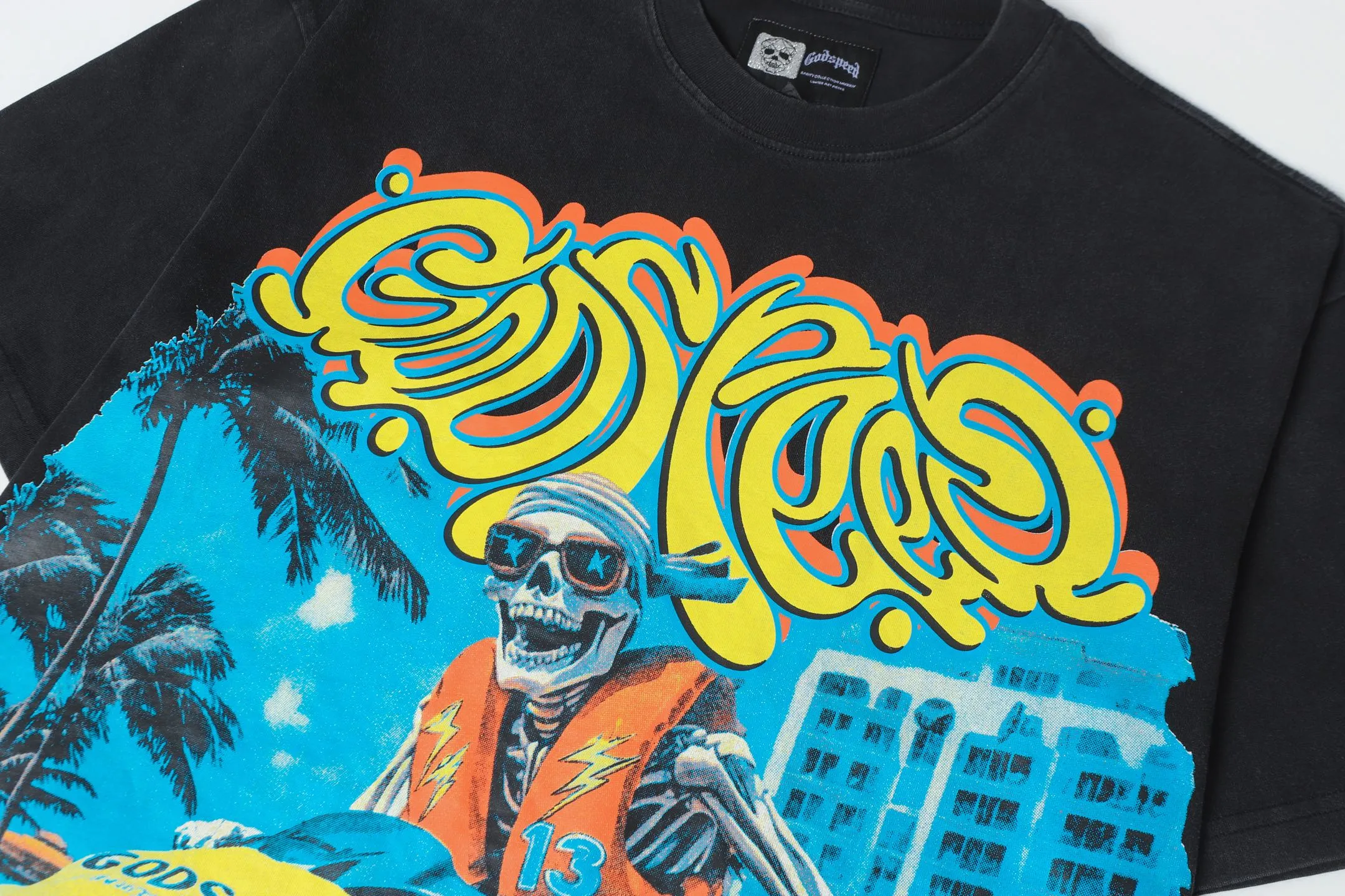 6081# Black ｜ Godspeed Retro T（ ） （fabric）：32 Sizes（size）：S-M-L-XL （colour）： Black 👉 👉