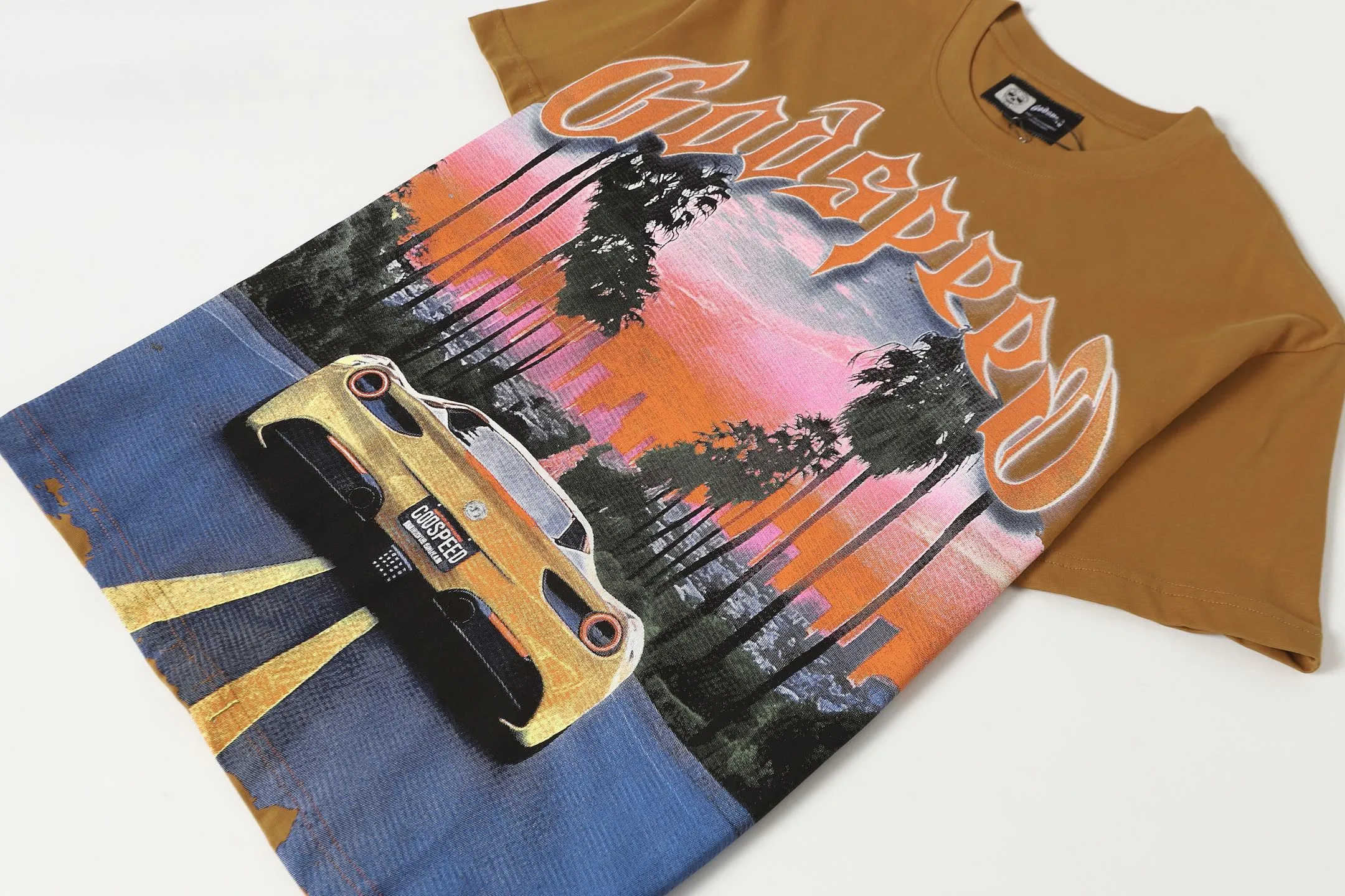 5089#Brown I Godspeed Retro T（ ） （fabric）32 Sizes（size）：S-M-L-XL （colour）：Brown