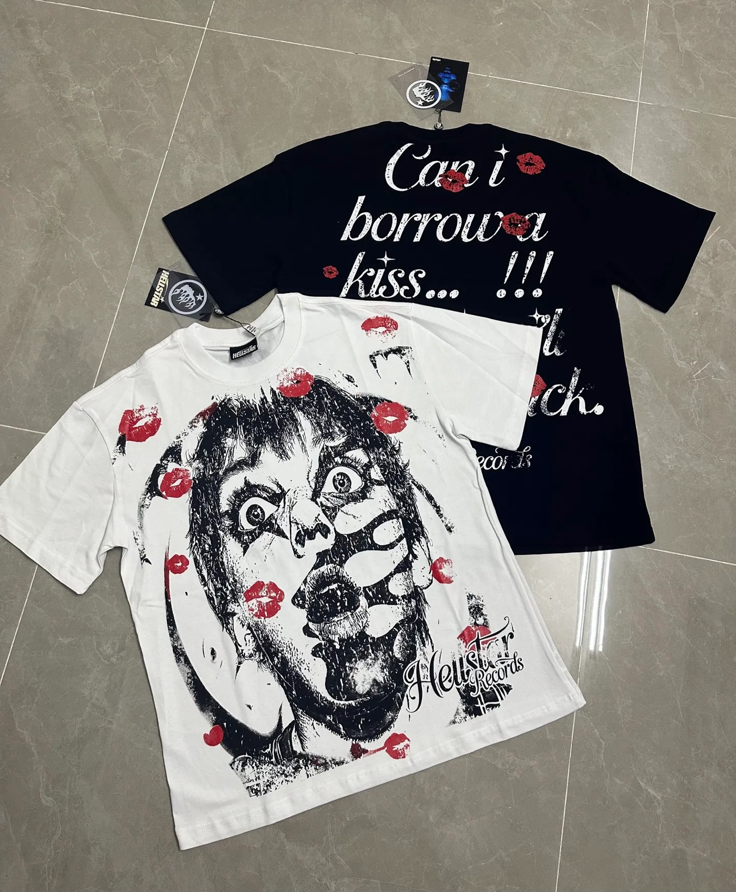 #Black White I In Stock Hellstar 、 T （fabric):32 Sizes（size）：S-M L X L （colour）：White/Black
