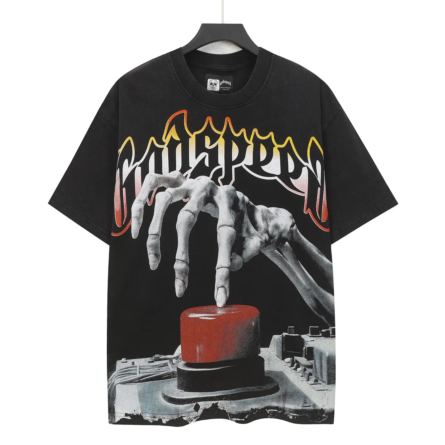 6332# Black ｜ In Stock （new） Godspeed Retro T（ ） （fabric）：32 Sizes（size）：S-M-L-XL （colour）： Black