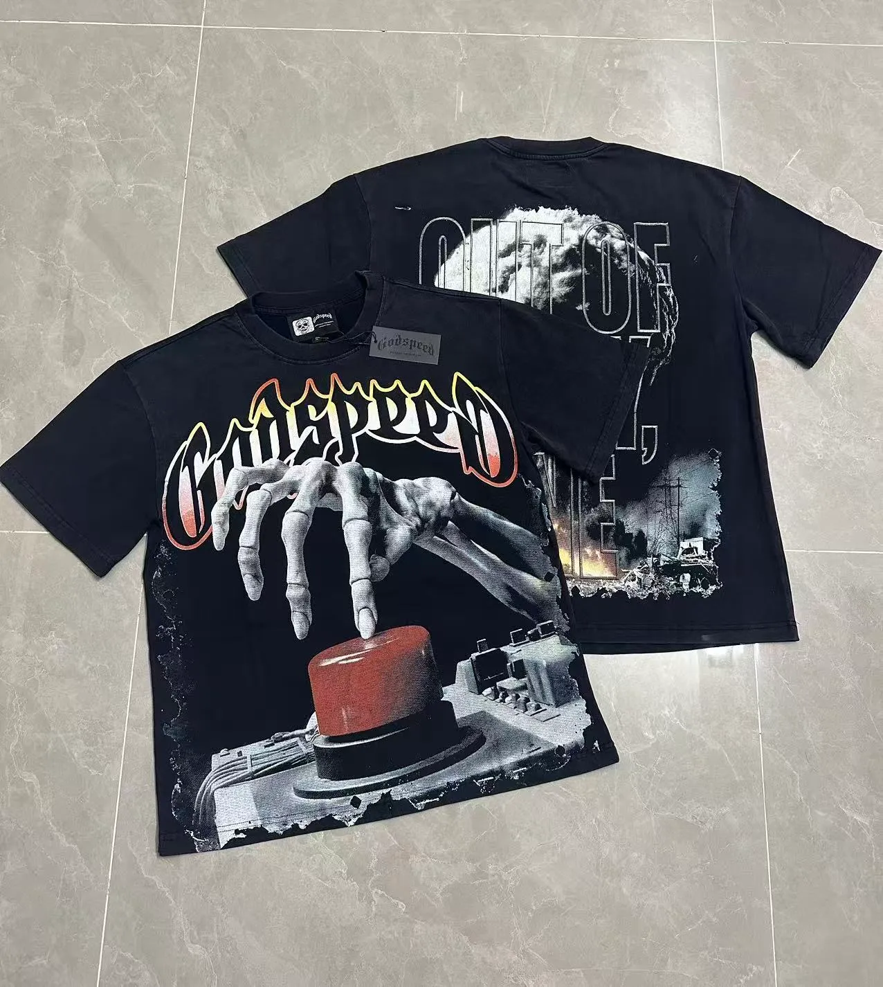 6332# Black ｜ In Stock （new） Godspeed Retro T（ ） （fabric）：32 Sizes（size）：S-M-L-XL （colour）： Black