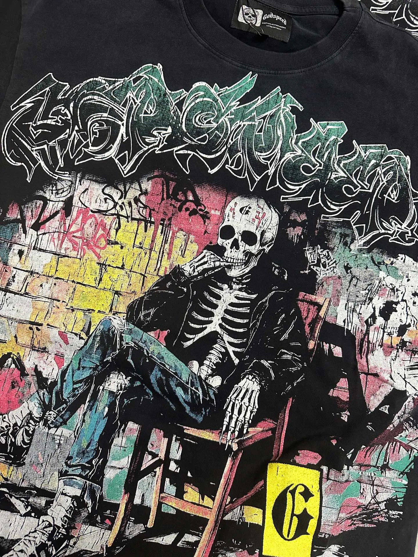 6132# Black I In Stock （ ）-New Arrival Godspeed Retro T（ ） （fabric）：32 Sizes（size）：S-M-L-XL （colour）： Black