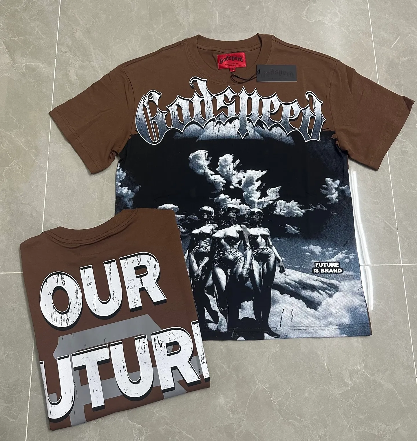 5302#Coffee Brown I Godspeed Retro T（ ） （fabric）：32 Sizes（size）：S-M-L-XL （colour）：Coffee Brown