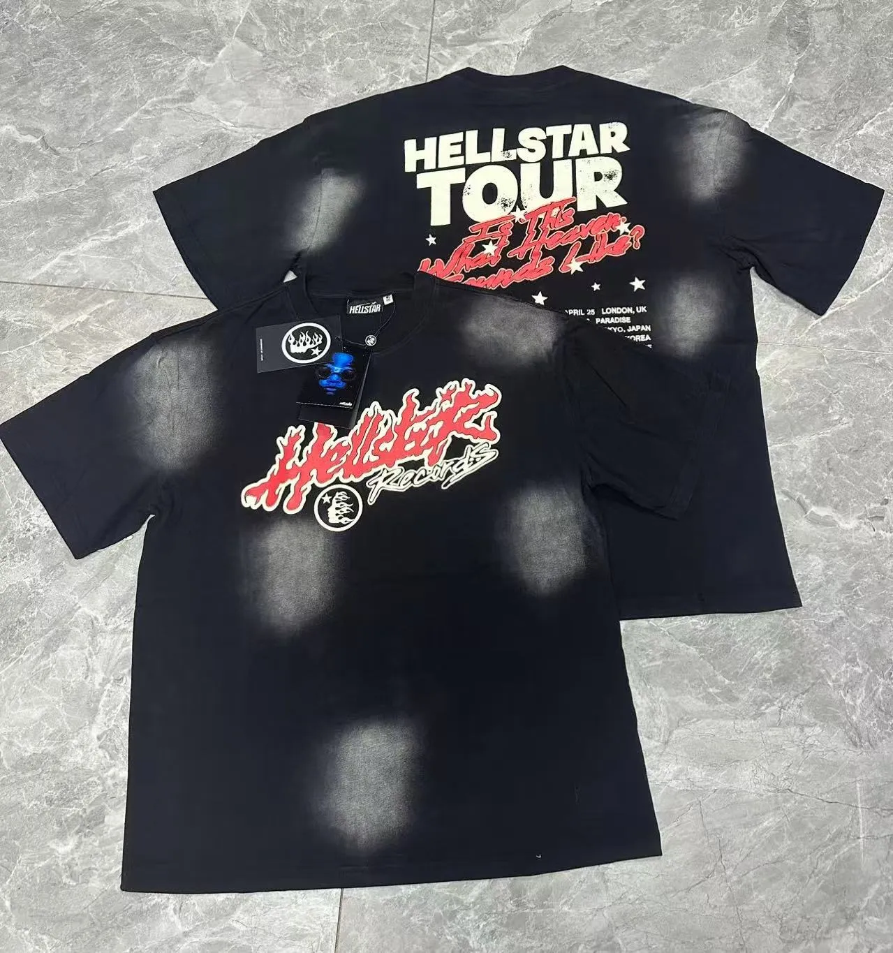 # In Stock Hellstar T （fabric):32 Sizes（size）：S-M L X L （colour）： Black（ ） 👉