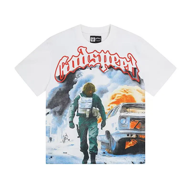 5028#White｜ Godspeed Retro T（ ） （fabric）：32 Sizes（size）：S-M-L-XL （colour）：White 👉