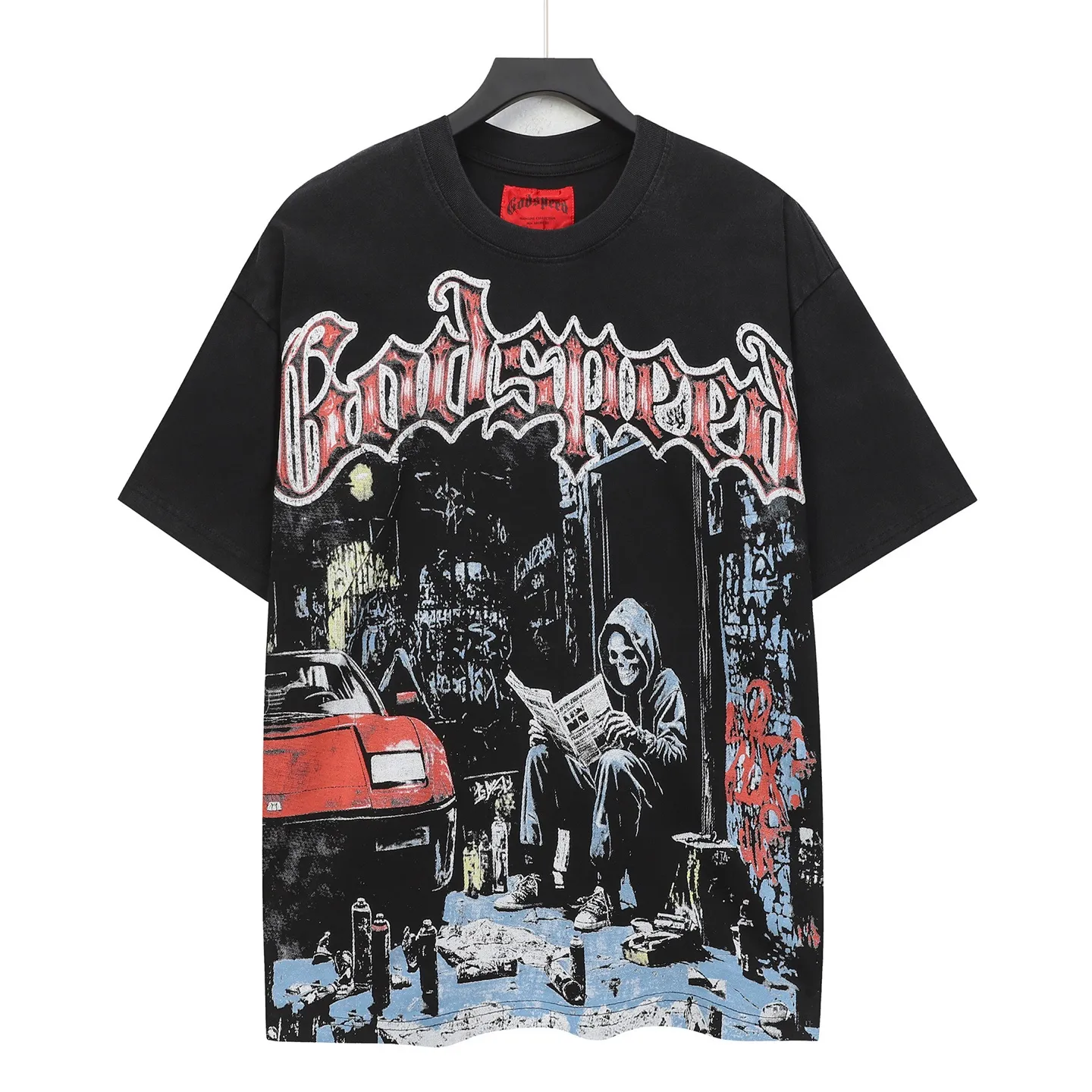 6120# Black I In Stock （ ） Godspeed Retro T（ ） （fabric）：32 Sizes（size）：S-M-L-XL （colour）： Black 👉