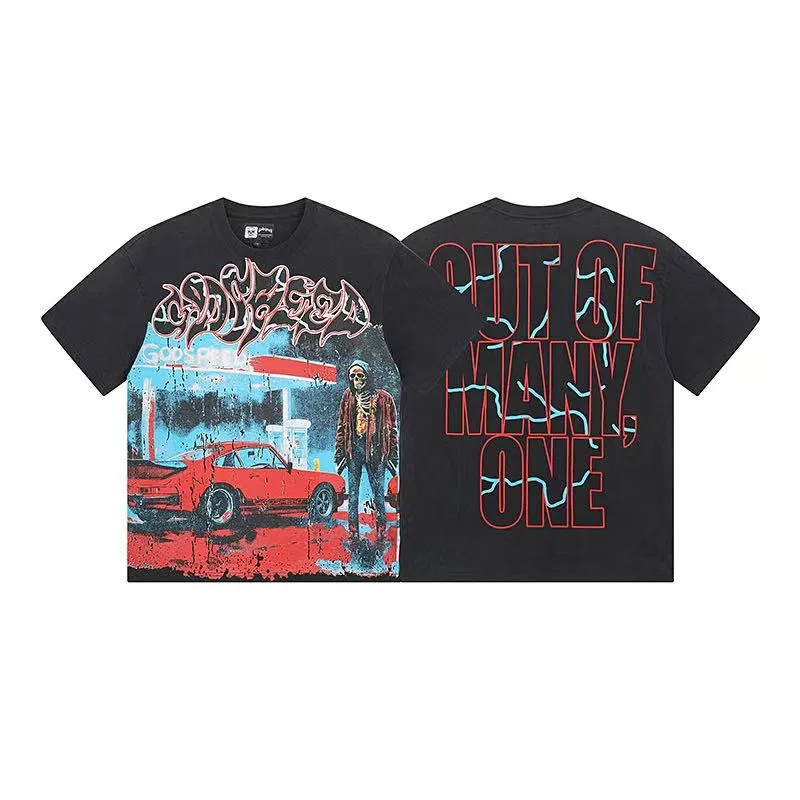 6006# Black｜ Godspeed Retro T（ ） （fabric）：32 Sizes（size）：S-M-L-XL （colour）： Black 👉