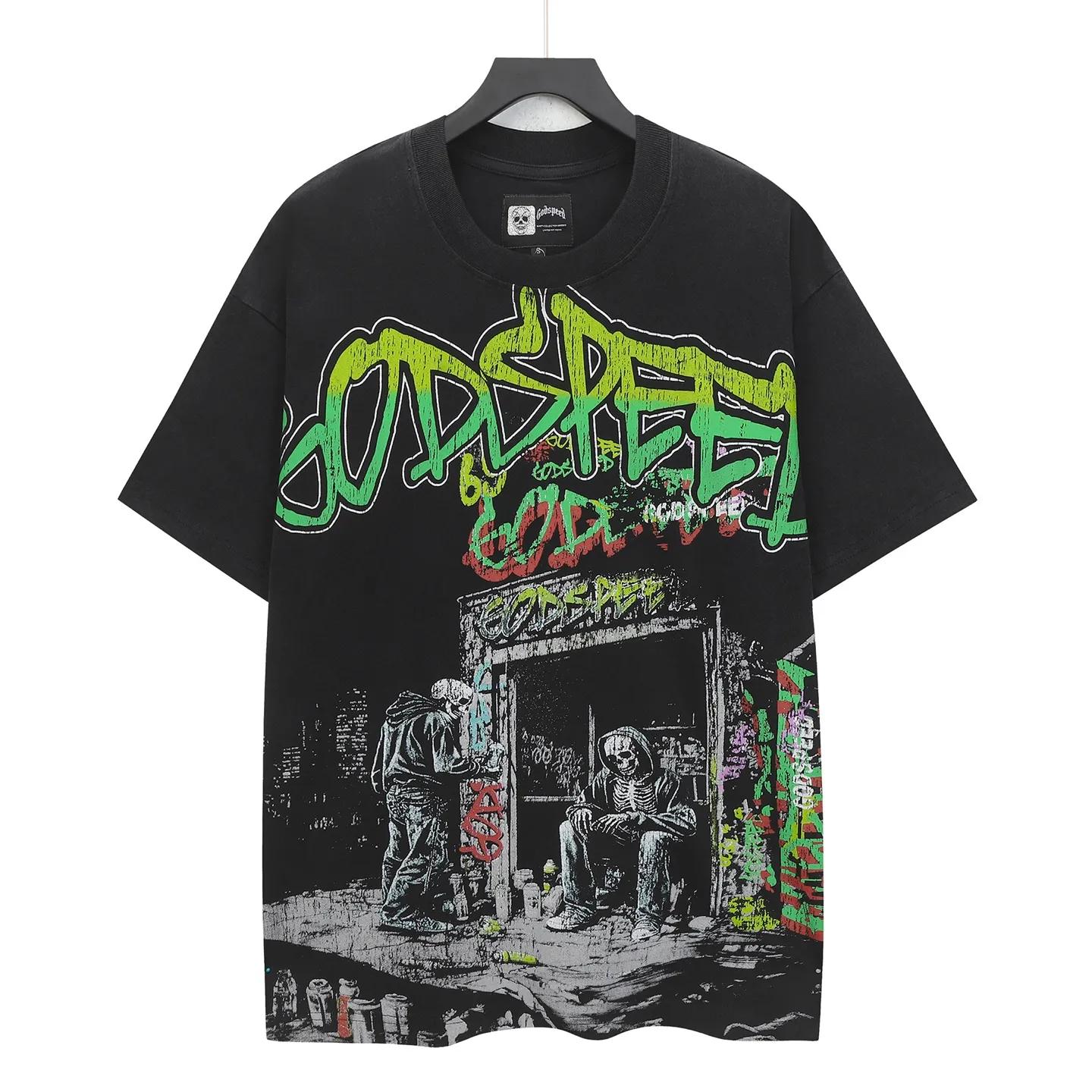 6318# Black I #Godspeed Retro T（ ） （fabric）：32 Sizes（size）：S-M-L-XL （colour）： Black