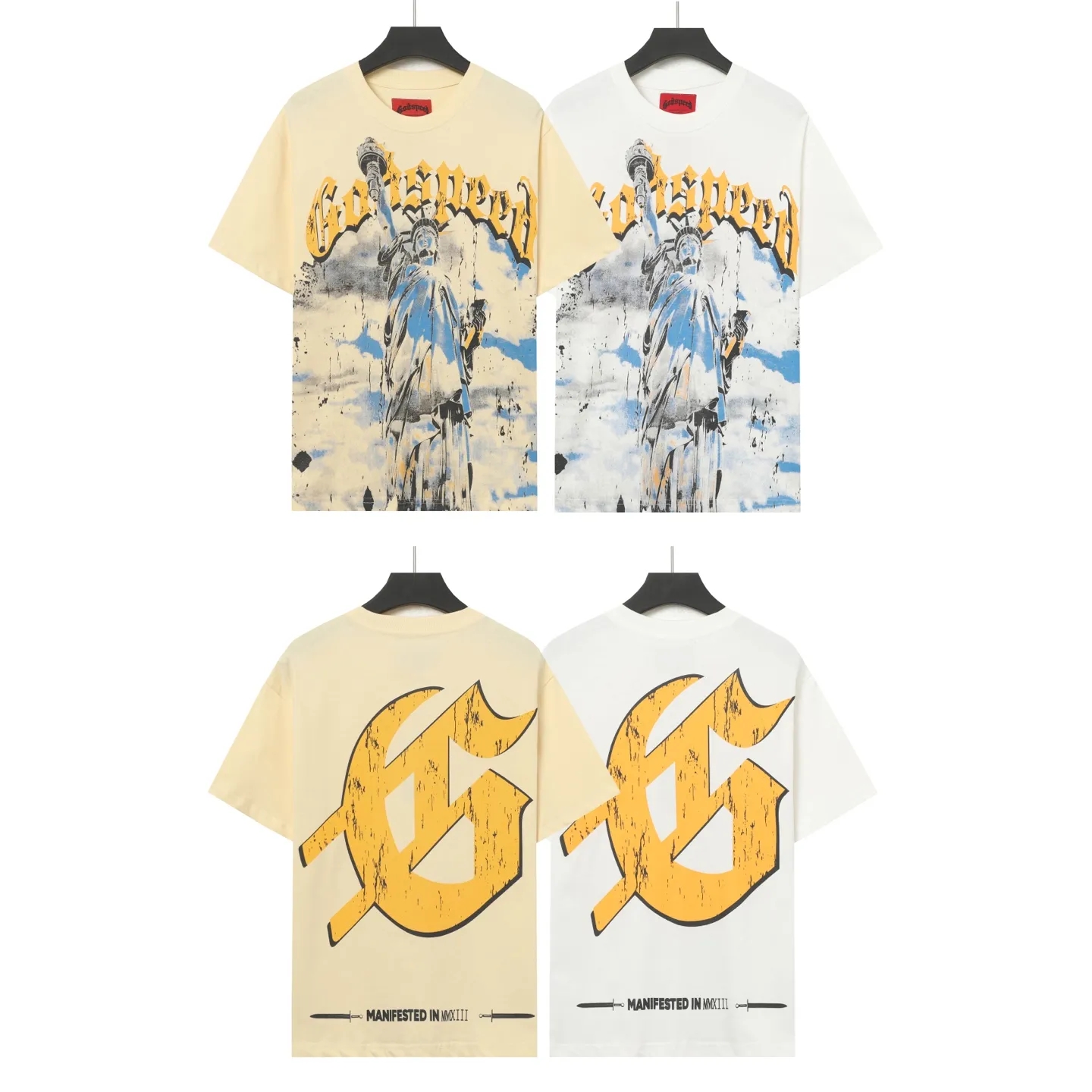 5010# /White｜ Godspeed Retro T（ ） （fabric）：32 Sizes（size）：S-M-L-XL （colour）：White、 、