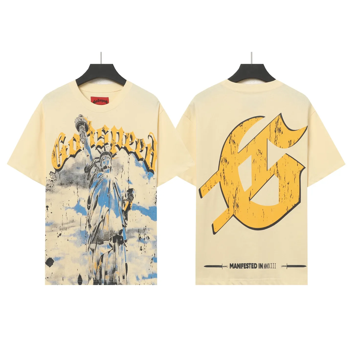 5010# /White｜ Godspeed Retro T（ ） （fabric）：32 Sizes（size）：S-M-L-XL （colour）：White、 、