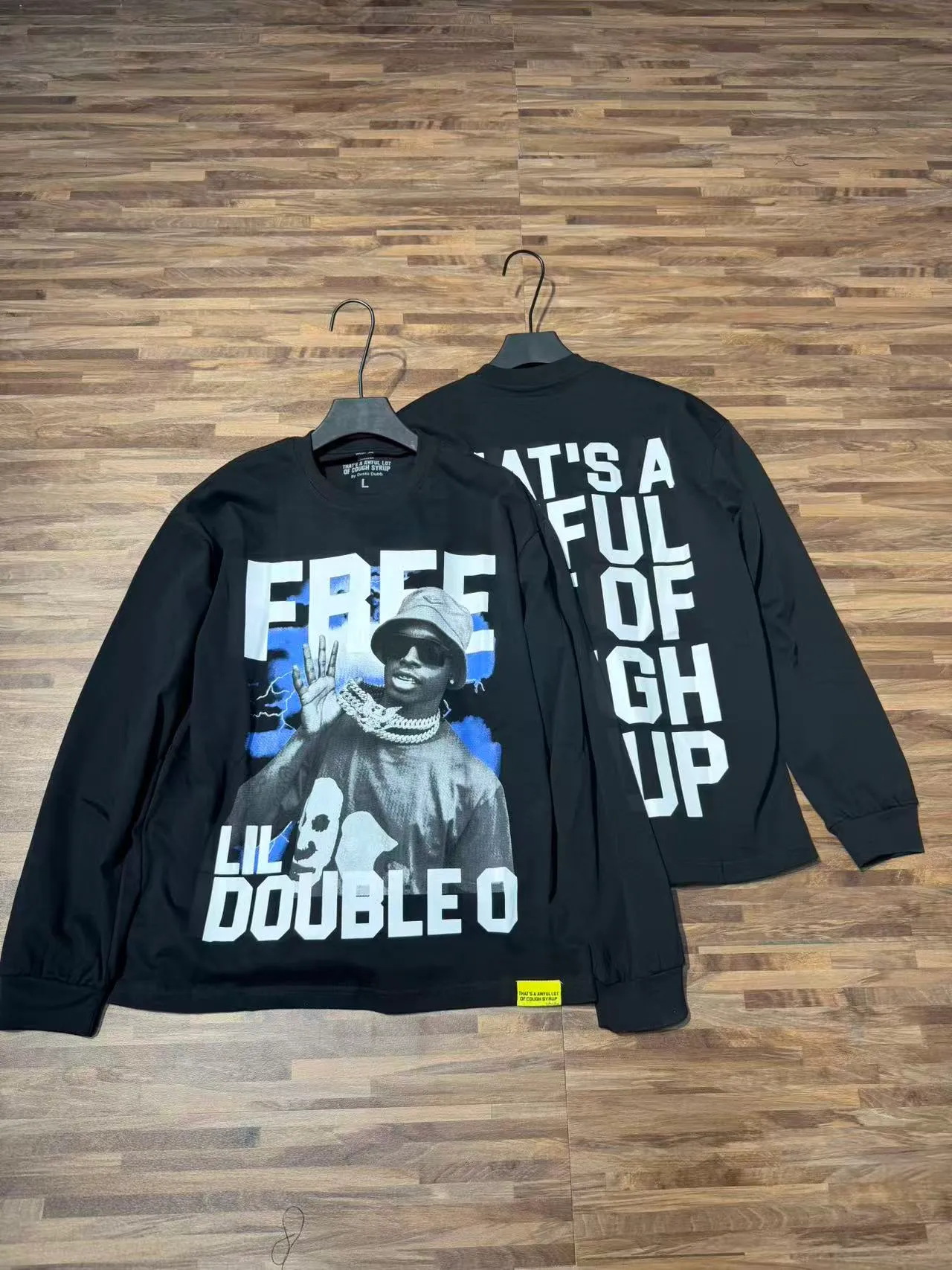 C # Black｜ THAT'S A AWFUL LOT OF COUGH SYRUP In Stock （ T Series） Same Style. （fabric): 100% Sizes（size）：S-M L X L （colour）： Black
