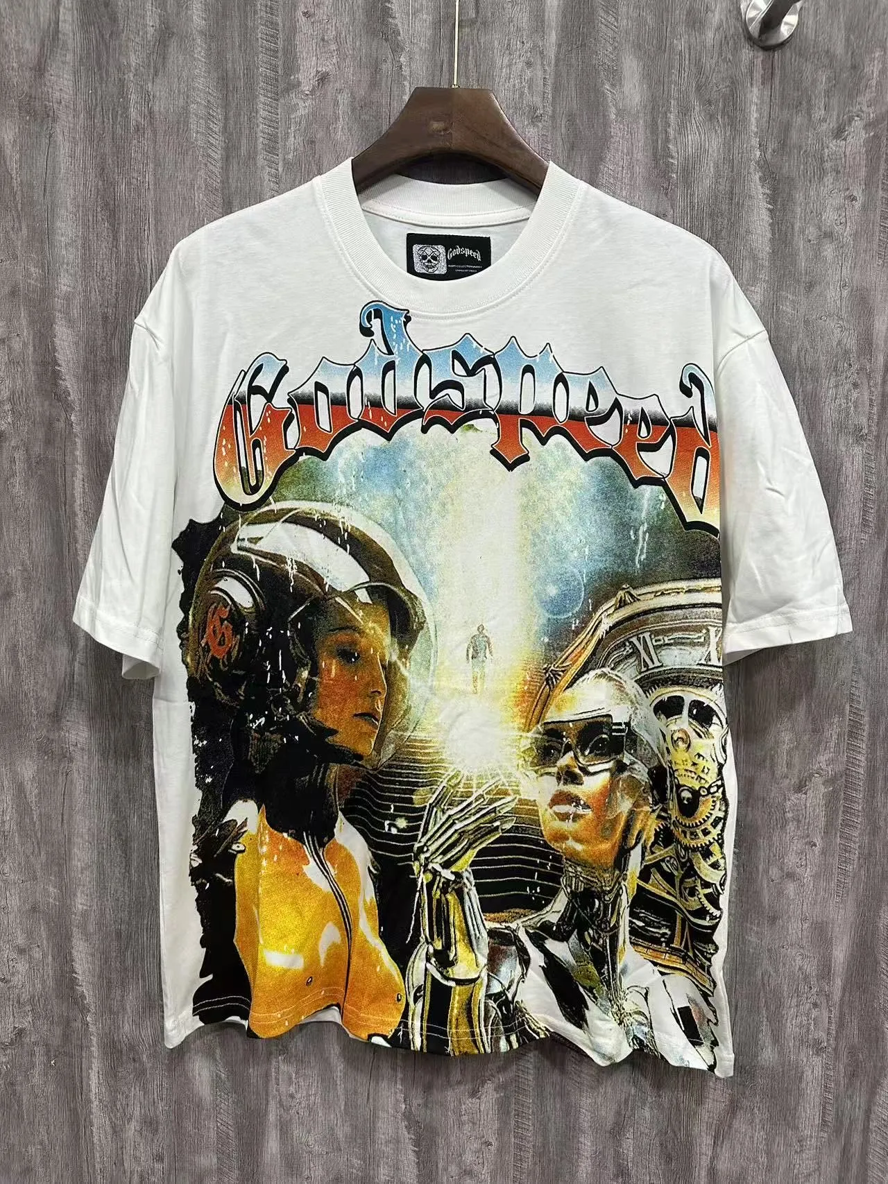 5012#White/ Godspeed Retro T（ ） （fabric）：32 Sizes（size）：S-M-L-XL （colour）：White、 、