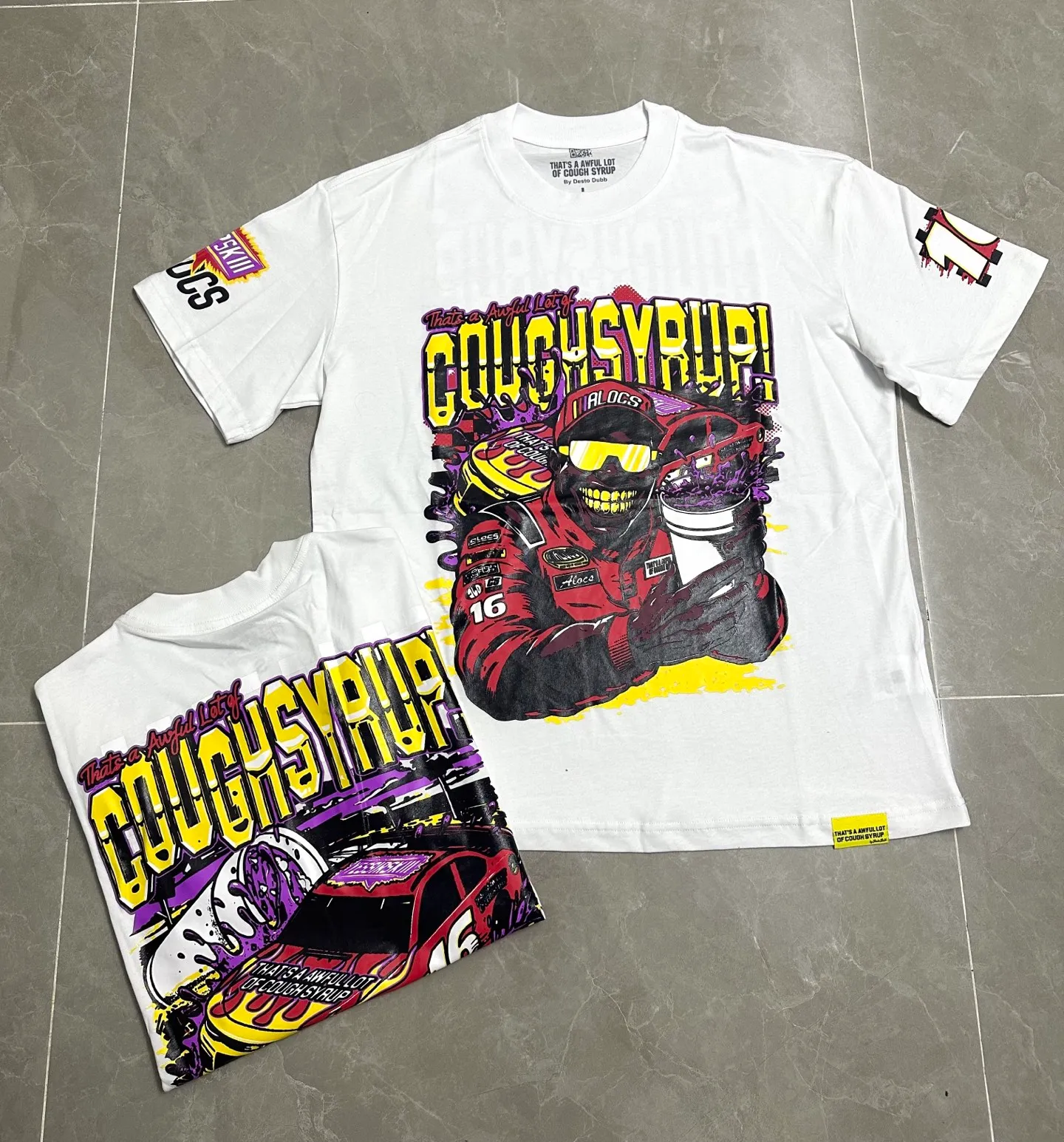 #White/Black I THAT'S A AWFUL LOT OF COUGH SYRUP In Stock T （fabric):32 Sizes（size）：S-M L X L （colour）：White、Black