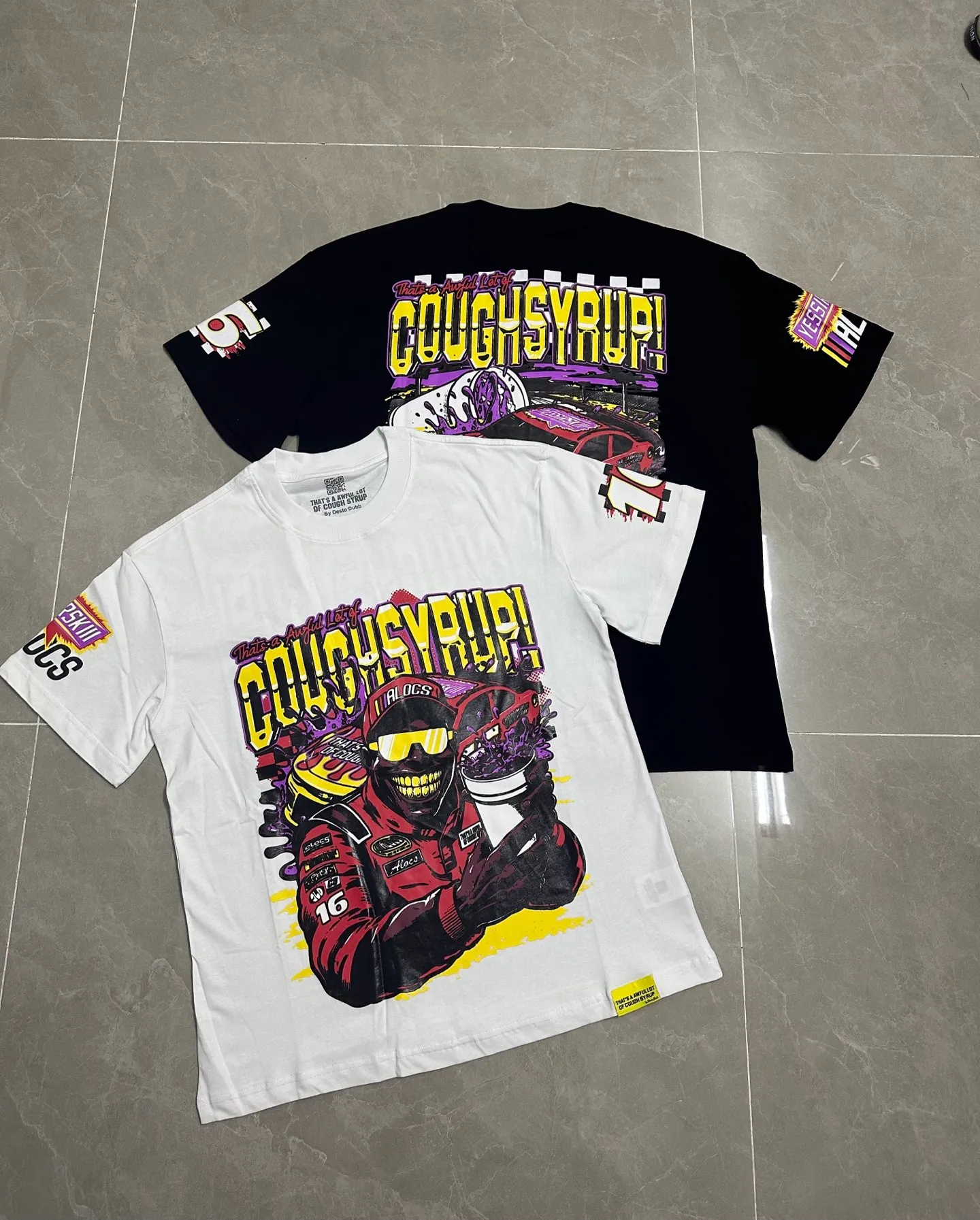 #White/Black I THAT'S A AWFUL LOT OF COUGH SYRUP In Stock T （fabric):32 Sizes（size）：S-M L X L （colour）：White、Black