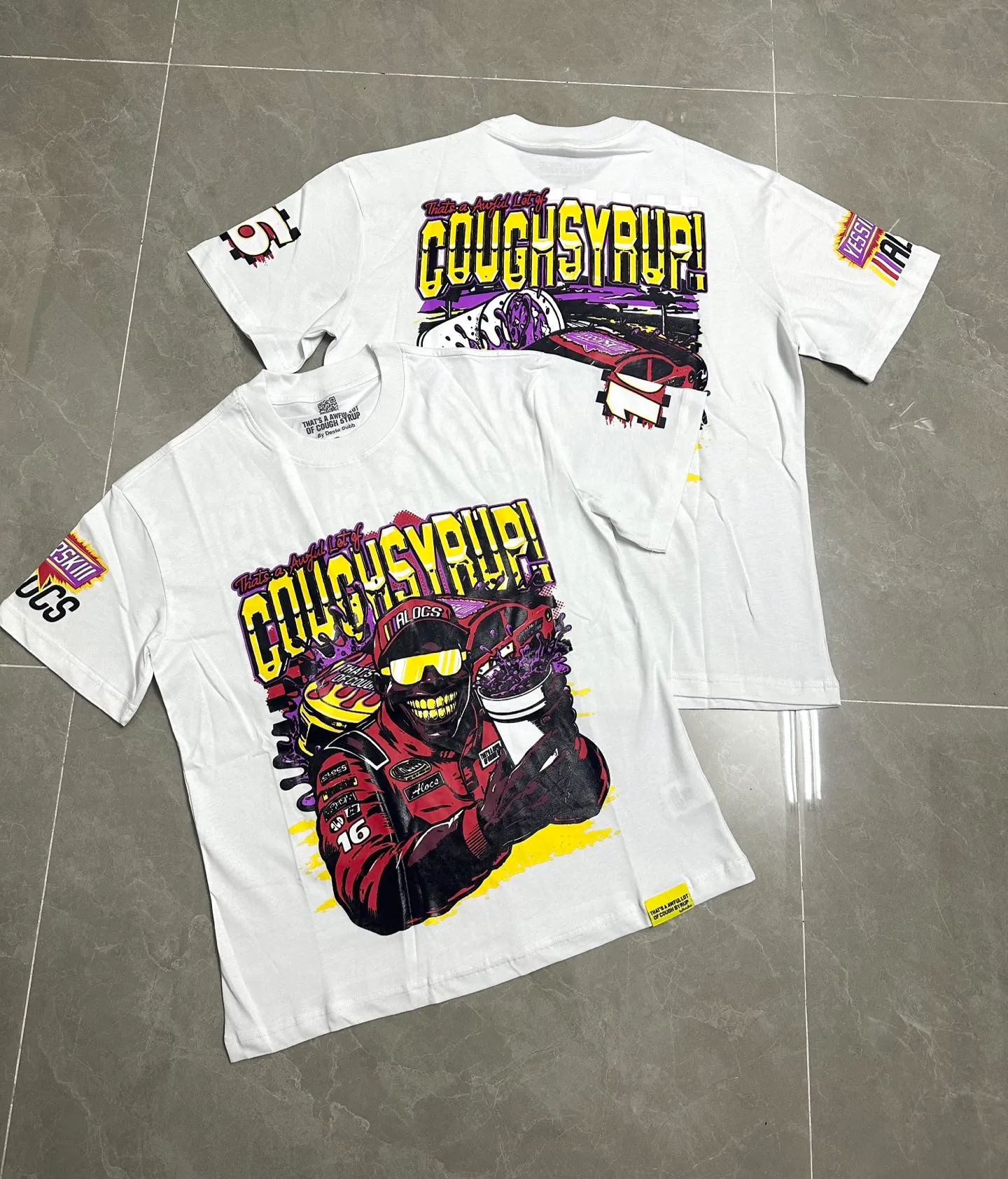 #White/Black I THAT'S A AWFUL LOT OF COUGH SYRUP In Stock T （fabric):32 Sizes（size）：S-M L X L （colour）：White、Black