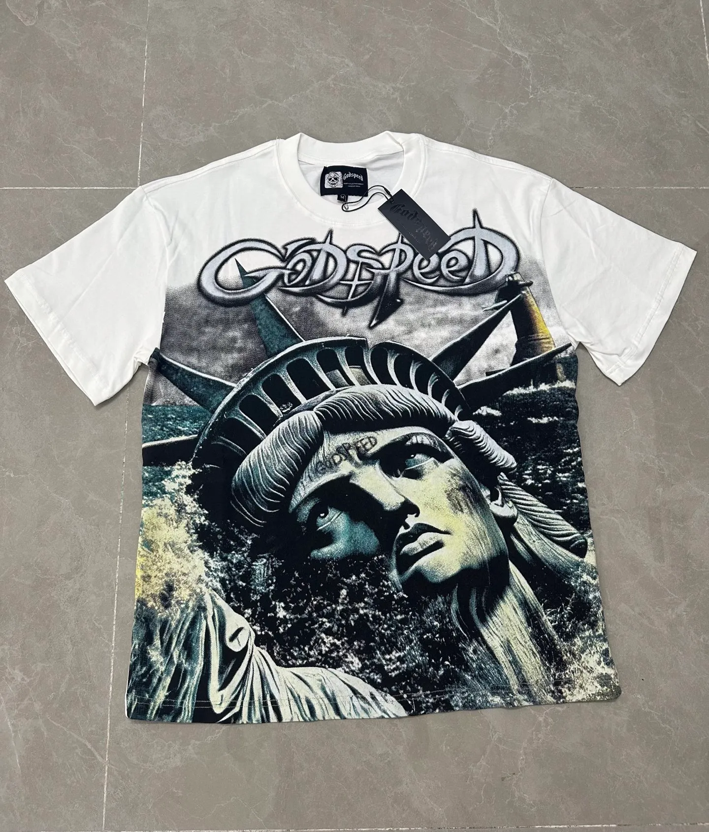5322#White I In Stock （new） Godspeed Retro T（ ） （fabric）：32 Sizes（size）：S-M-L-XL （colour）：White