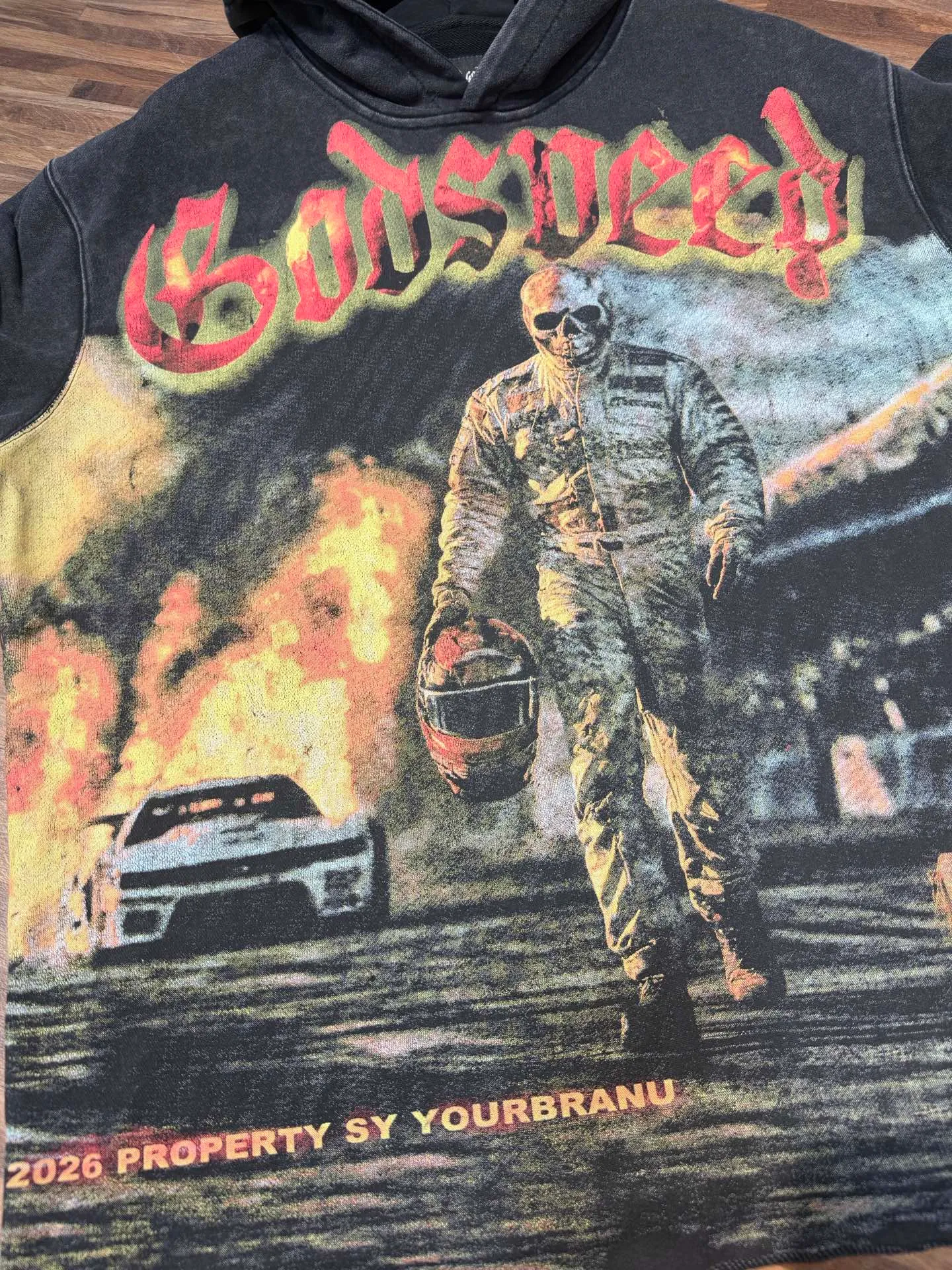 G 6851## Black ｜ Godspeed Retro （ ） （fabric）： 100% Sizes（size）：S-M-L-XL （colour）： Black