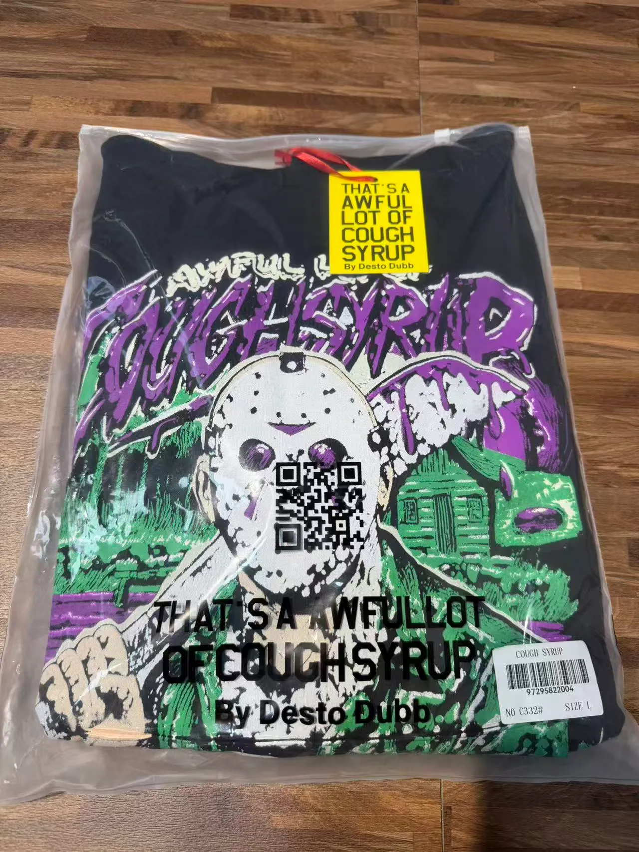 C # Black ｜ THAT'S A AWFUL LOT OF COUGH SYRUP In Stock Same Style. （fabric): 100 Sizes（size）：S-M L X L （colour）：