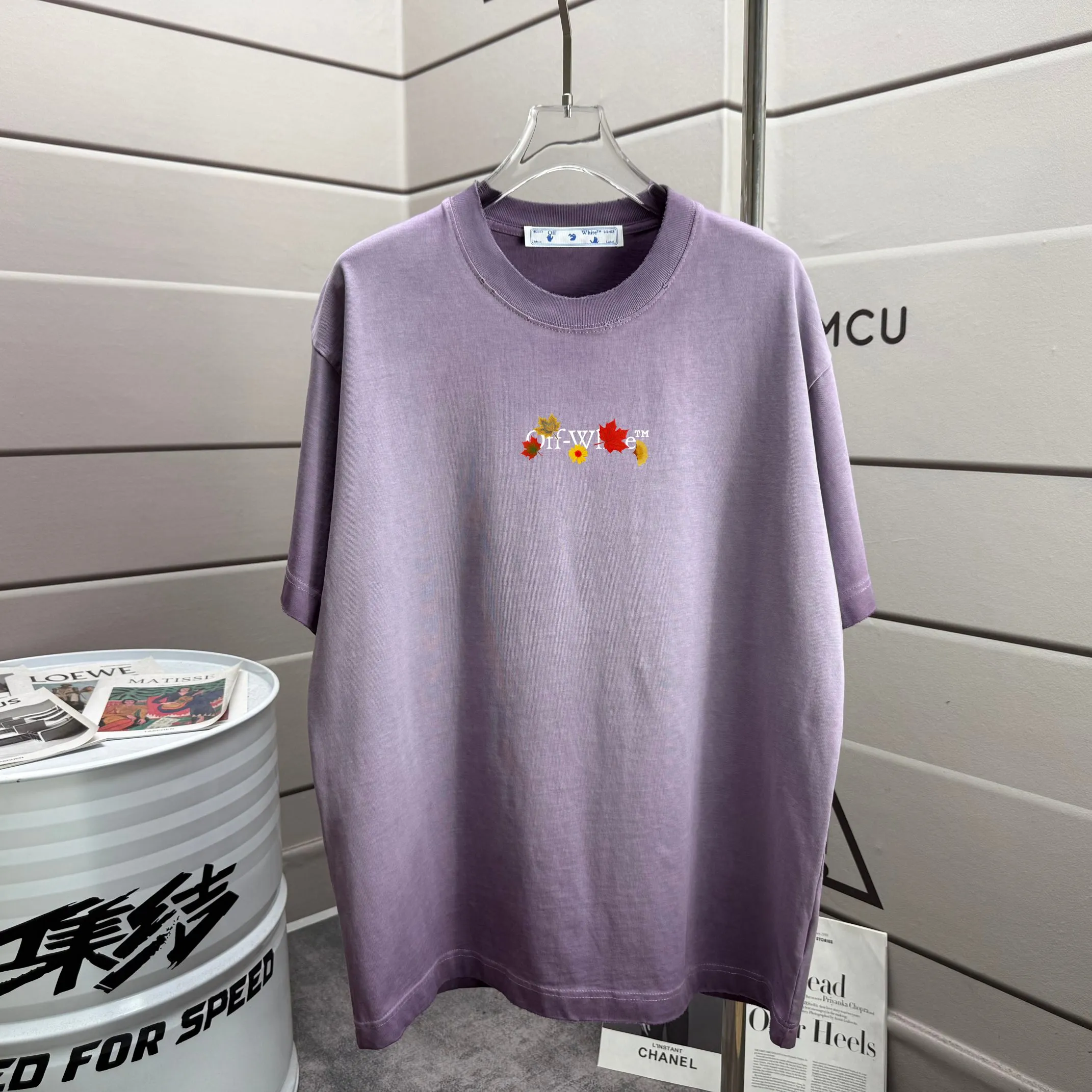 # OFF 2026 Spring and Summer New Arrival Washed and worn 320g round neck short-sleeved tee for men and women Same Style loose version Color: Washed dark black Washed white Washed gray Brown Washed purple Size: S M L XL XXL Size: S (90-130 catties) M (120-150 catties) L (140-165 catties) XXL (180-210 pounds)