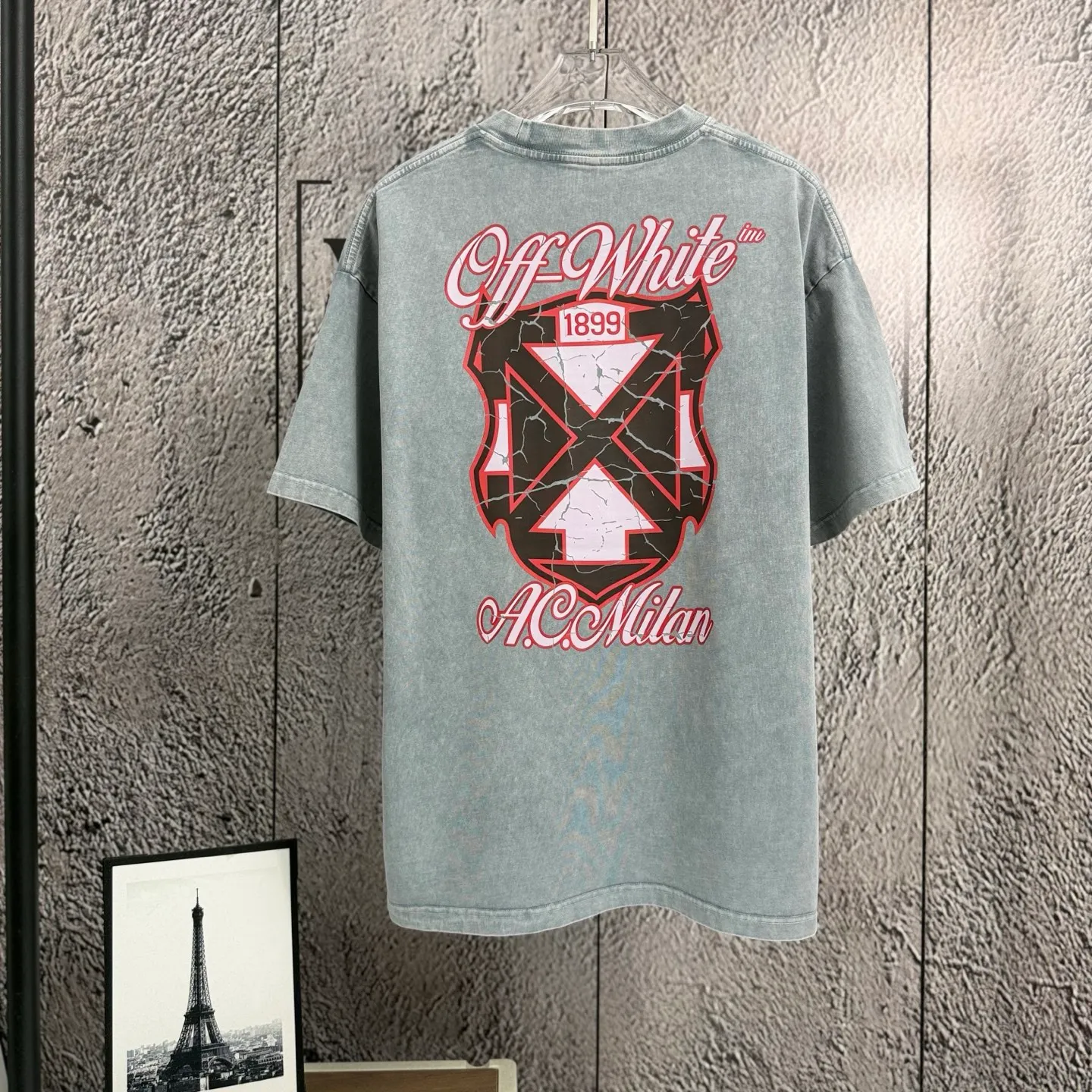 "𝙉𝙚𝙬⚜️off" 2026 Spring and Summer New Arrival short-sleeved T-shirt 32 counts of 275g double yarn cotton, distressed washed and fried snowflake print Color: Green Gray Taro Purple White Sizes: S M L XL XXL