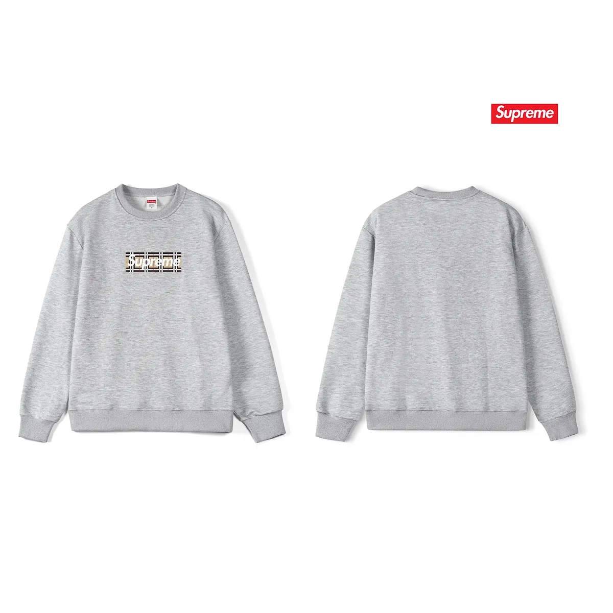 S 1021 # p 80💰 Supreme SS 22 Week 3 x Burberry Box Logo Tee 400 Quality💥 Same Style ：Black White Gray Size：S M L XL XXL