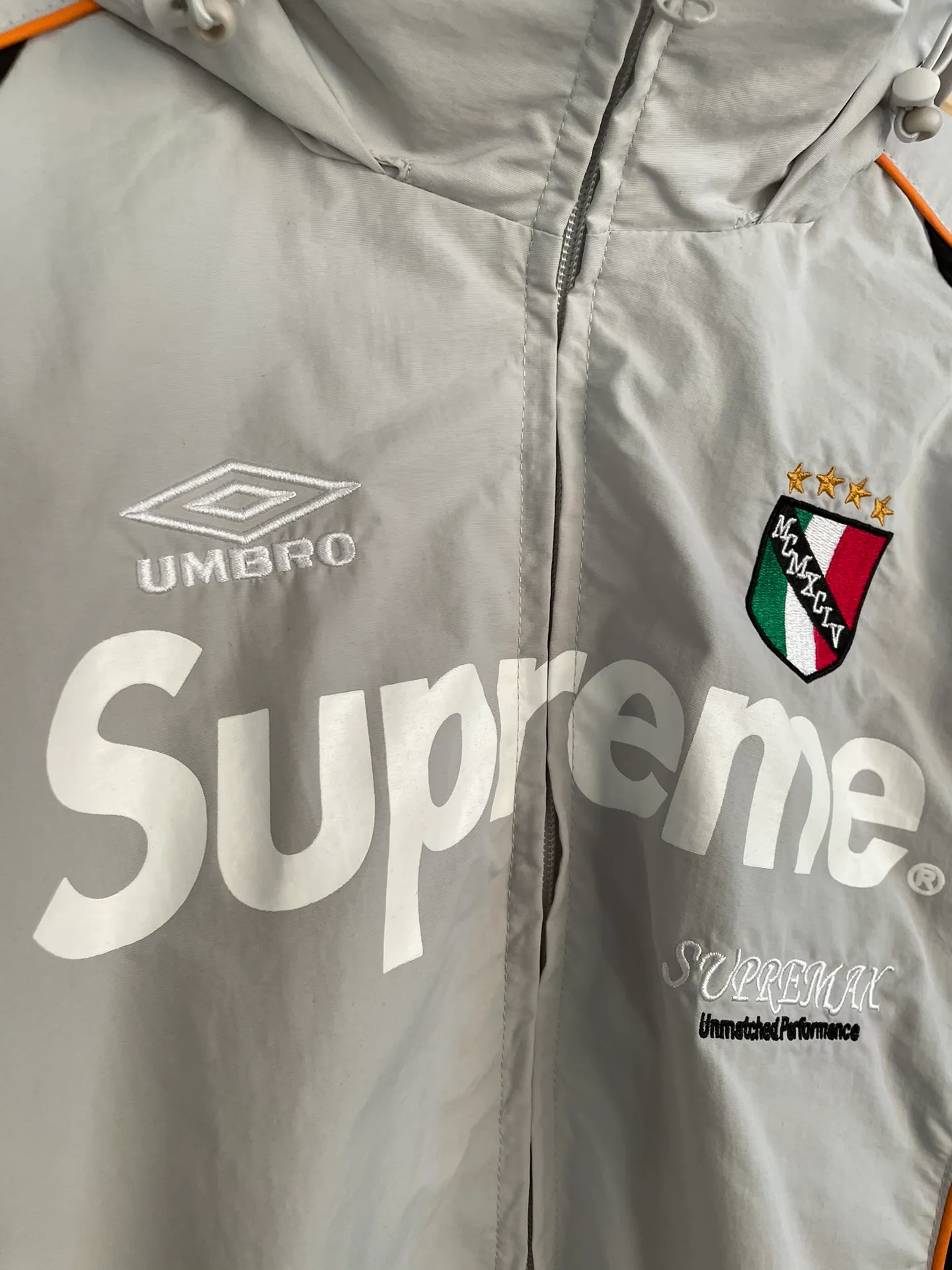 Style number: 8110 Supreme SS 22 x Umbro co-branded Track Jacket hooded trendy suit jacket size: S M L XL Color: Gray jacket