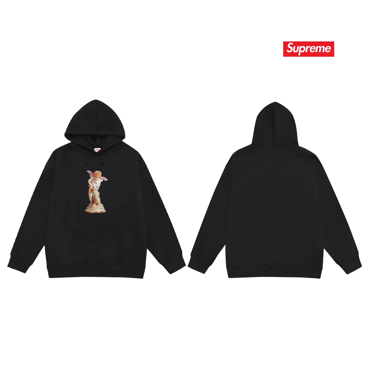 S 2011 # P 85💰 P 90💰 Supreme SS 19 Cupid Tee Navy 400 430 Quality💥 Same Style ：Black White Gray Size：S M L XL XXL
