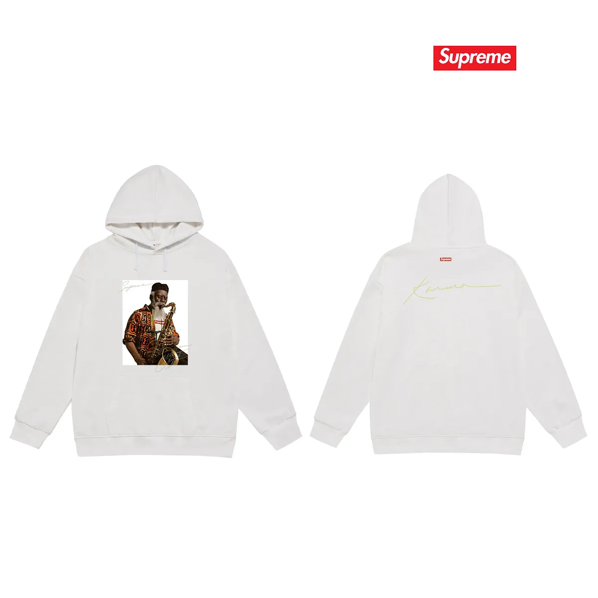 S 2034 # P 85💰 P 90💰 Supreme Pharoah Sanders Tee 400 430 Quality💥 Same Style ：Black White Gray Size：S M L XL XXL