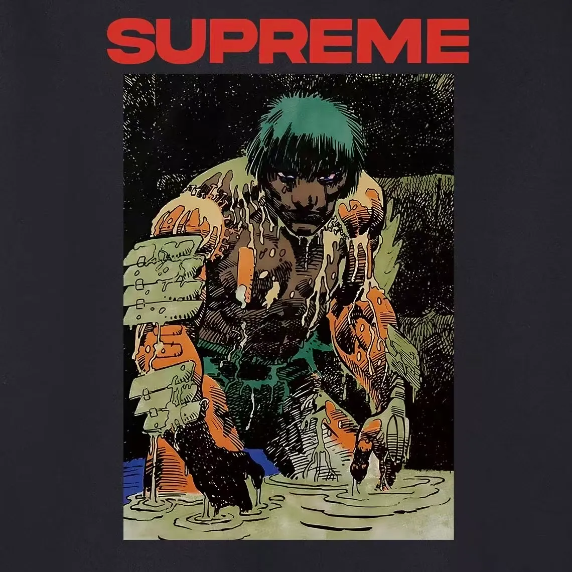 S 1026 # p 80💰 Supreme SS 23 Week 9 RONIN TEE 400 Quality💥 Same Style ：Black White Gray Size：S M L XL XXL