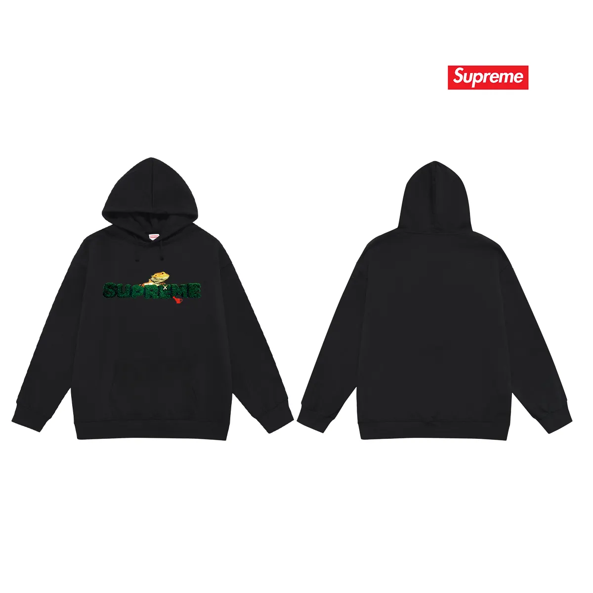 S 2041 # P 85💰 P 90💰 Supreme Week 18 Lizard Tee Logo 400 430 Quality💥 Same Style ：Black White Gray Size：S M L XL XXL