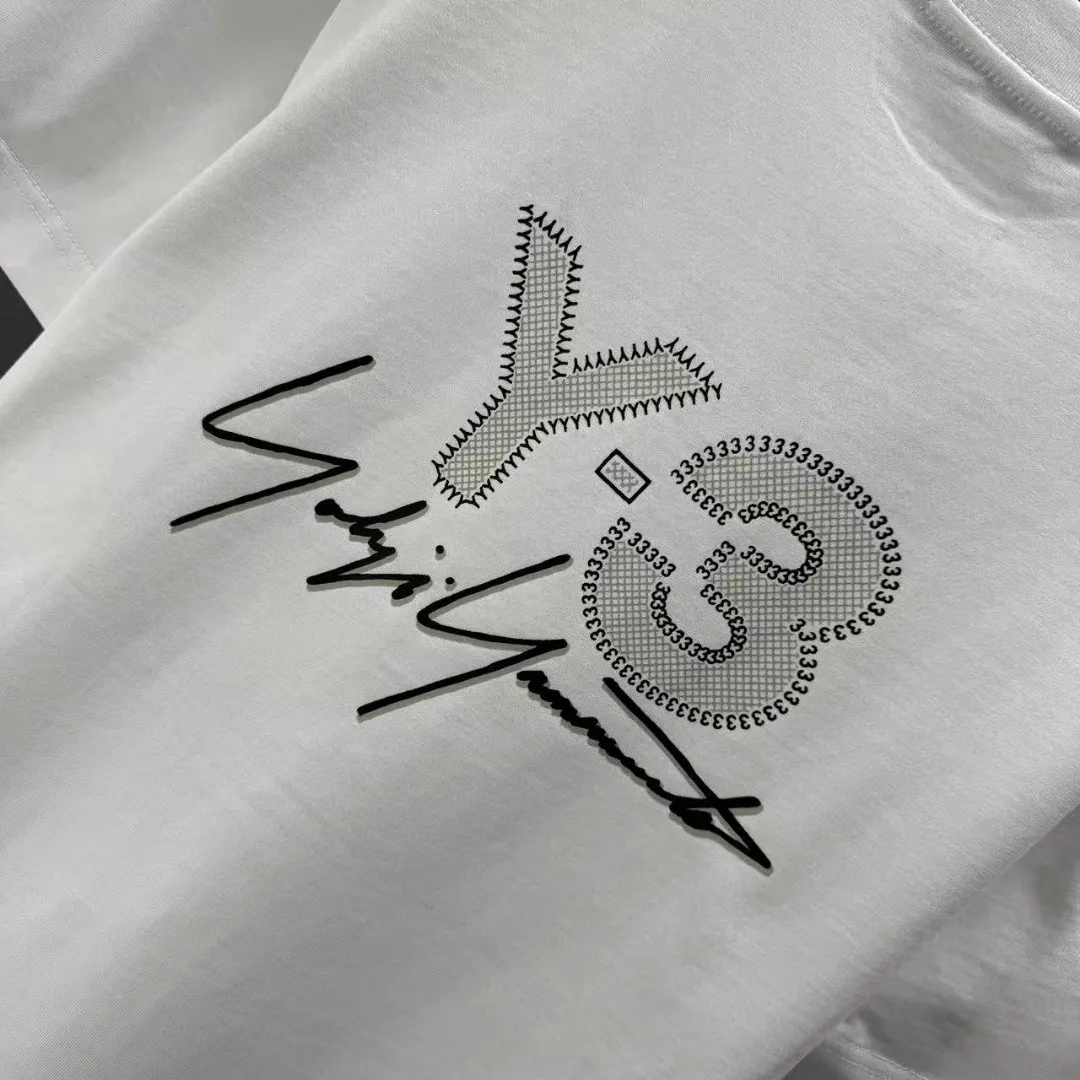 Y 3 Yohji Yamamoto 2026 Spring and Summer New Arrival short-sleeved T-shirt Customized cotton letter logo printing Color: Black White Color Sizes: M-XXXL