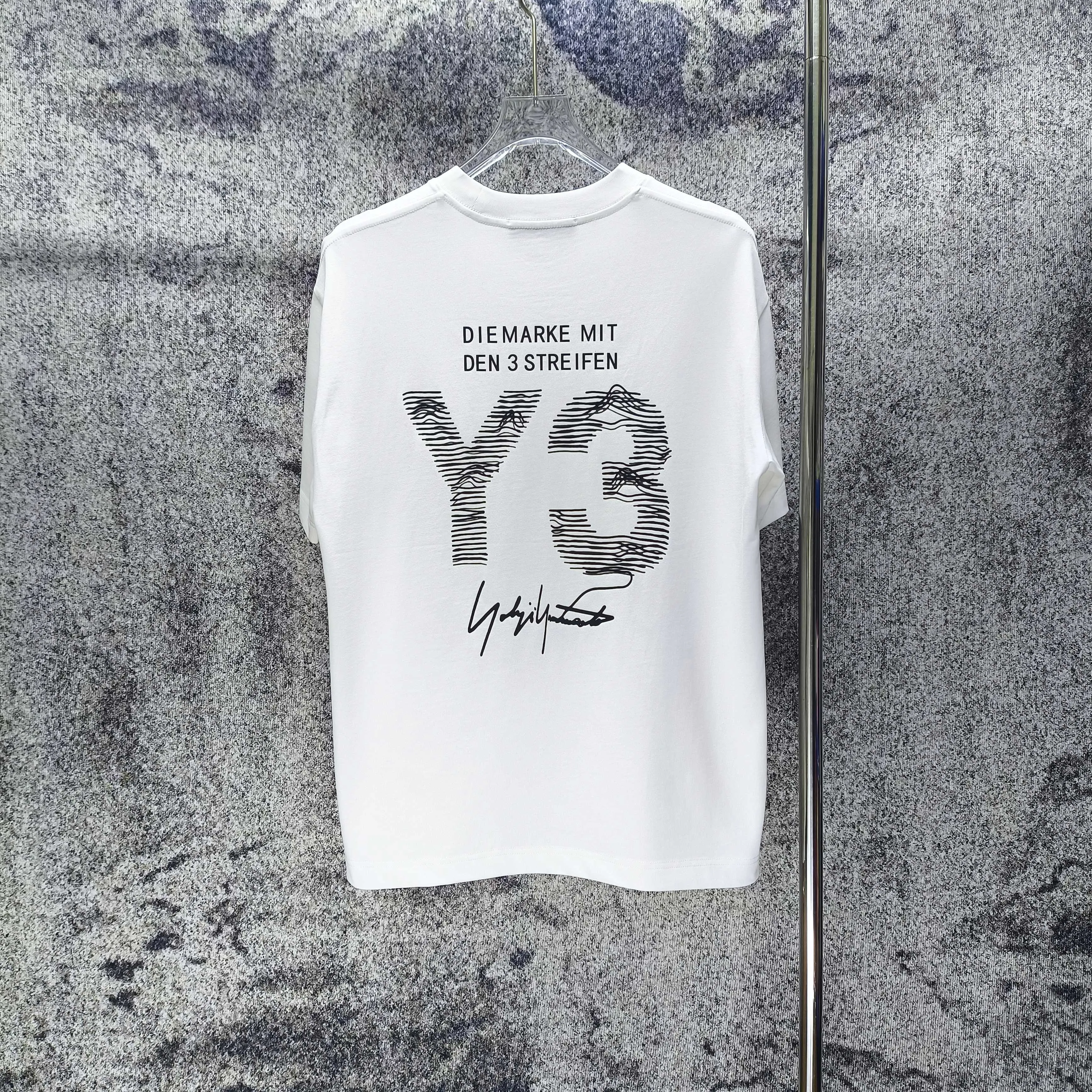 Y 3 Yohji Yamamoto 2026 Spring and Summer New Arrival gram short-sleeved T-shirt Loose fit for men and women Same Style Size S M L XL XXL Black White