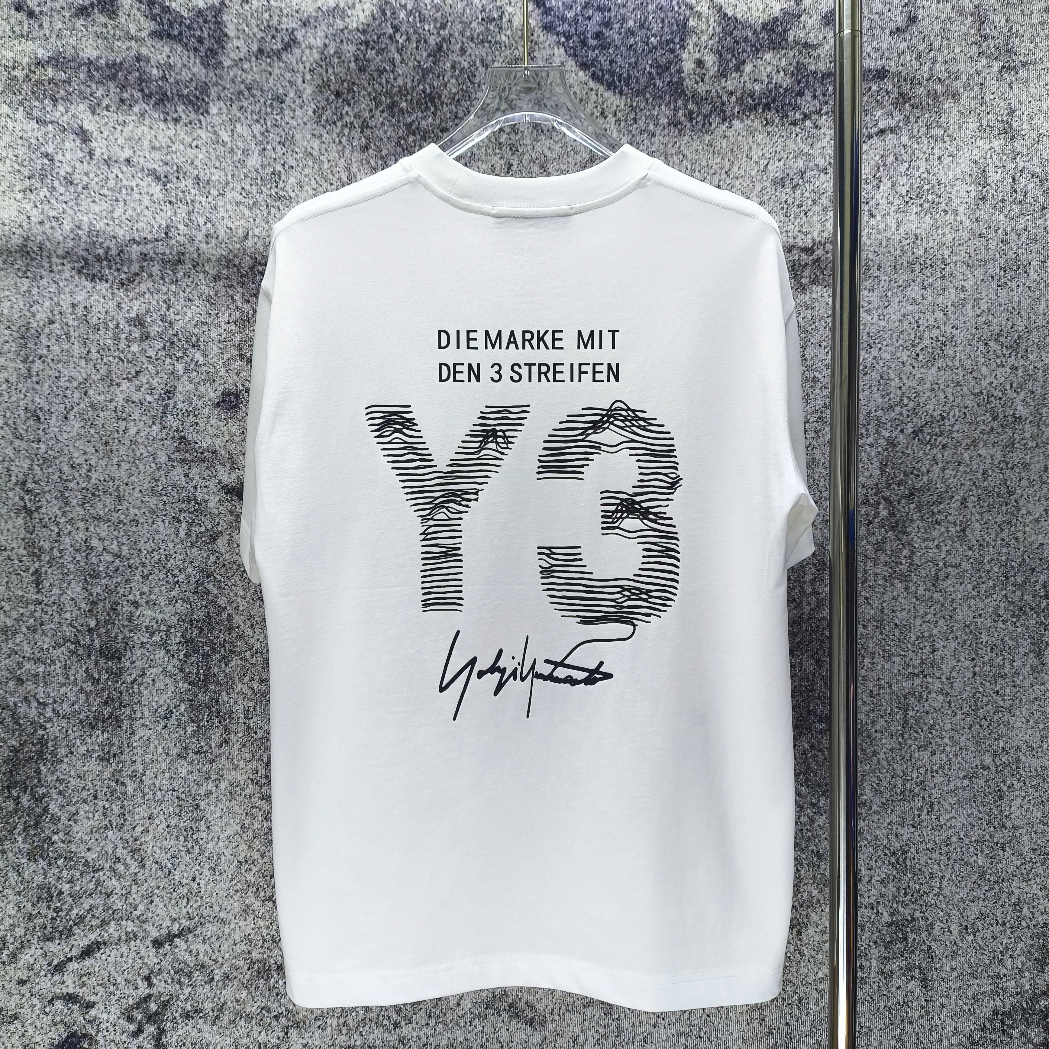 Y 3 Yohji Yamamoto 2026 Spring and Summer New Arrival gram short-sleeved T-shirt Loose fit for men and women Same Style Size S M L XL XXL Black White