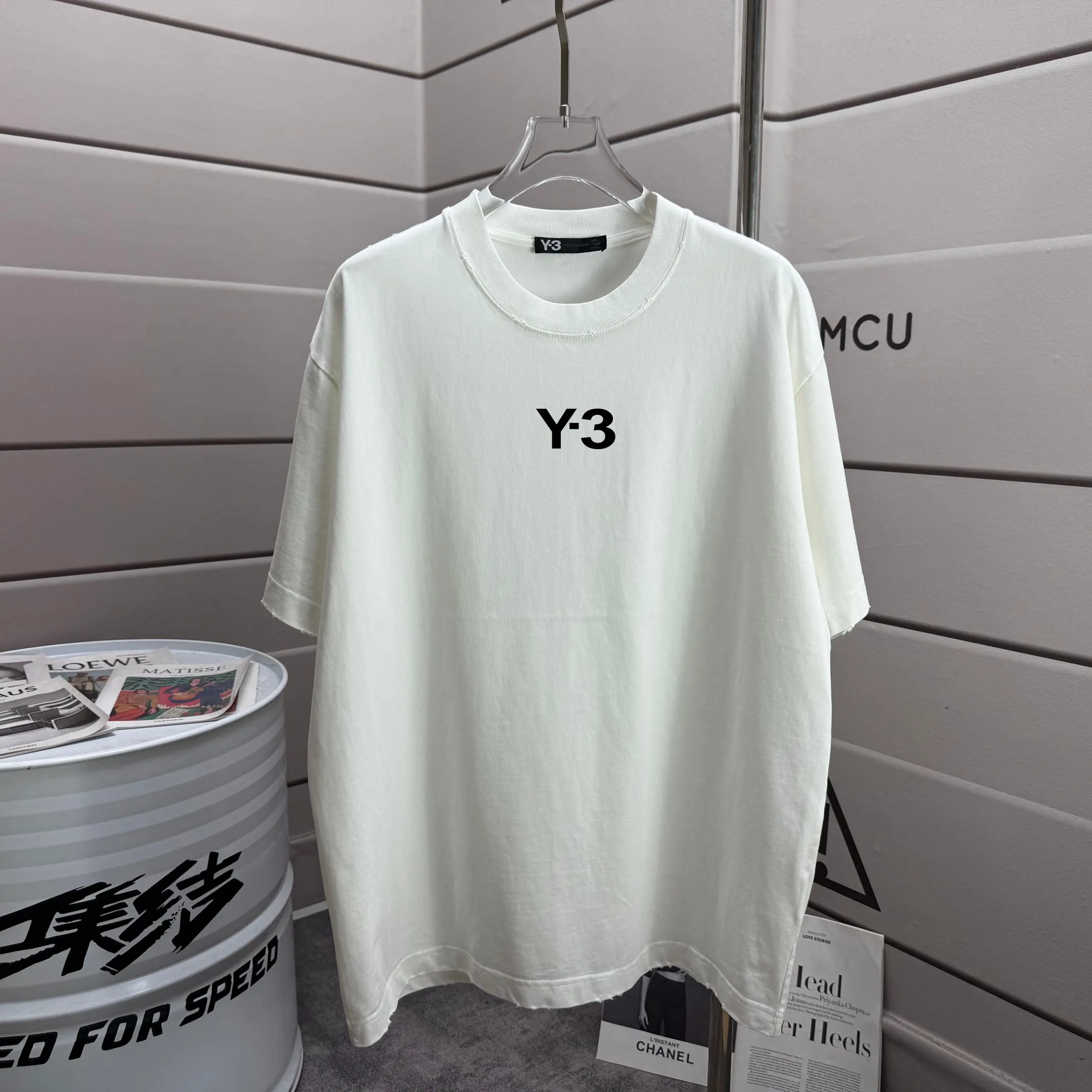 # 95 Y 3*Yamamoto*Yoji 2026 Spring and Summer New Arrival Washed and worn Round neck short-sleeved tee Men's and Women's Same Style Loose version Color: Washed black Washed white Washed gray Brown Size: S M L XL XXL Size: S (90-130 pounds) M (120-150 pounds) L (140-165 pounds) XL (160-180 pounds) XXL (180 pounds)