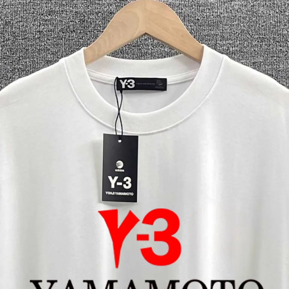 Y 3* * *yoji 2026 spring and summer New Arrival Classic personalized front and rear letter logo printed T-shirt Double yarn custom plain cotton fabric short-sleeved T-shirt Men and women Same Style Color: Black White Gray Size: S (90-130 pounds) M (120-150 pounds) L (140-165 pounds) XL (160-180 pounds) XXL (180 pounds)