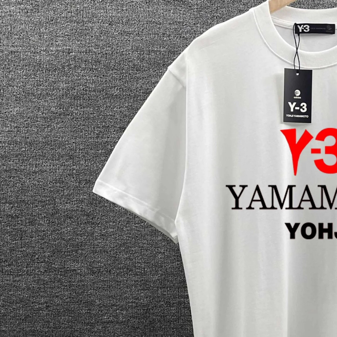 Y 3* * *yoji 2026 spring and summer New Arrival Classic personalized front and rear letter logo printed T-shirt Double yarn custom plain cotton fabric short-sleeved T-shirt Men and women Same Style Color: Black White Gray Size: S (90-130 pounds) M (120-150 pounds) L (140-165 pounds) XL (160-180 pounds) XXL (180 pounds)