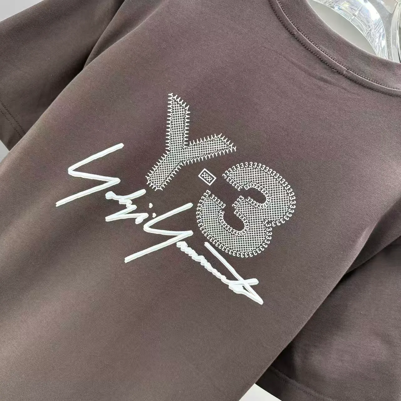 Y 3 Yohji Yamamoto 2026 Spring and Summer New Arrival short-sleeved T-shirt Customized cotton letter logo printing Color: Black White Color Sizes: S M L XL XXL