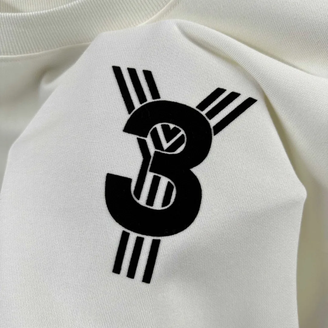 Y 3*Yamamoto*Yoji 2026 Early Autumn and Winter New Arrival Simple flocking technology Customized terry fabric Long-sleeved round neck sweatshirt Men and women Same Style Color: Black White Size: S (90-130 pounds) M (120-150 pounds) L (140-165 pounds) XL (160-180 pounds) XXL (180 pounds)