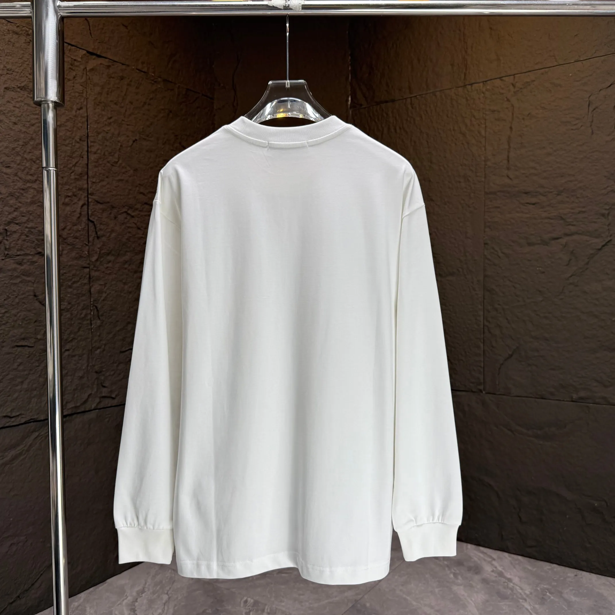Y 3 Yohji Yamamoto 2025 Autumn and Winter New Arrival thick long-sleeved T-shirt gram pure cotton letter logo three-dimensional silicone Color: Black White Night Blue Sizes: S M L XL
