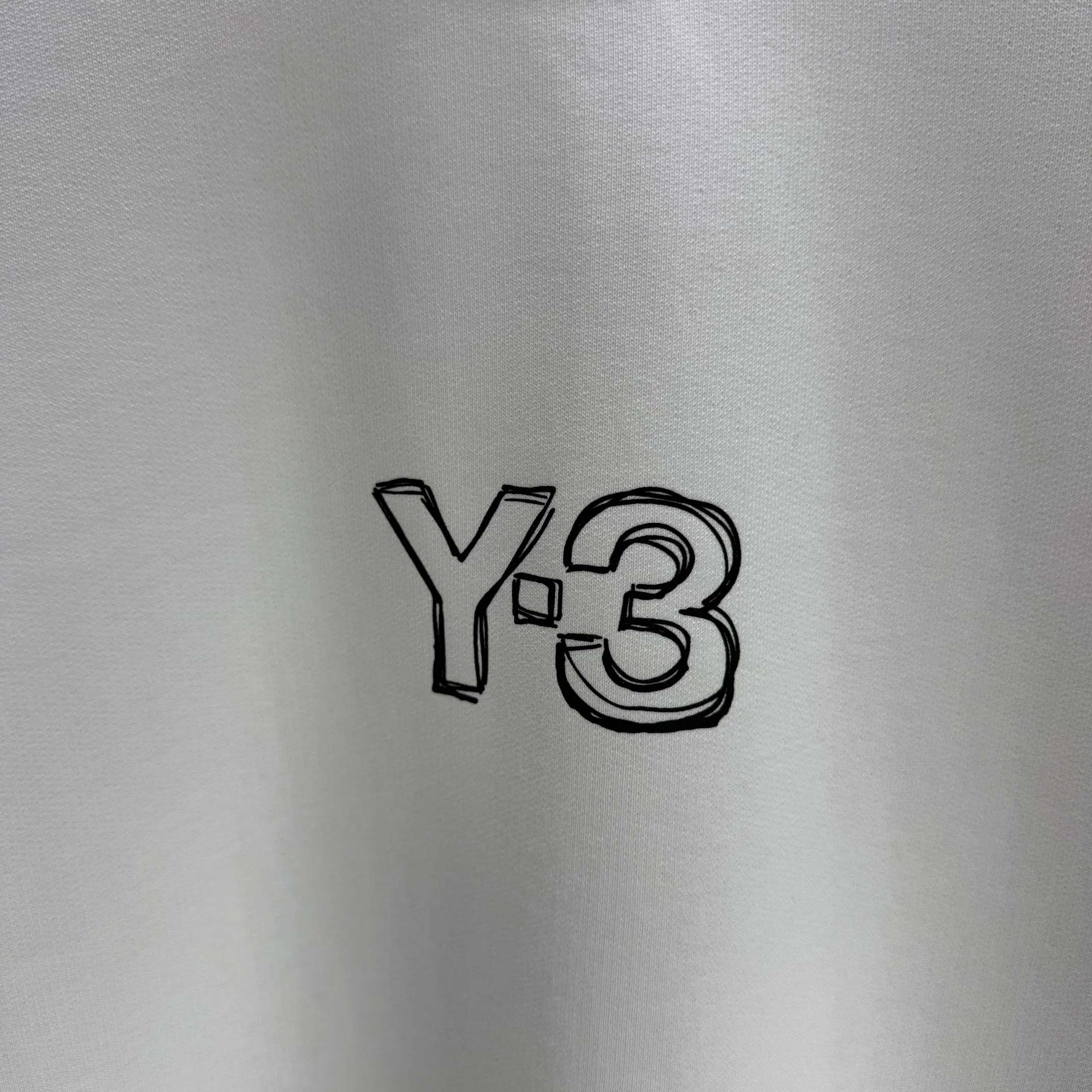 Y 3 Yohji Yamamoto 2025 Autumn and Winter New Arrival crew neck sweatshirt gram terry cotton letter logo print Color: Black White Gray Sizes: S M L XL XXL