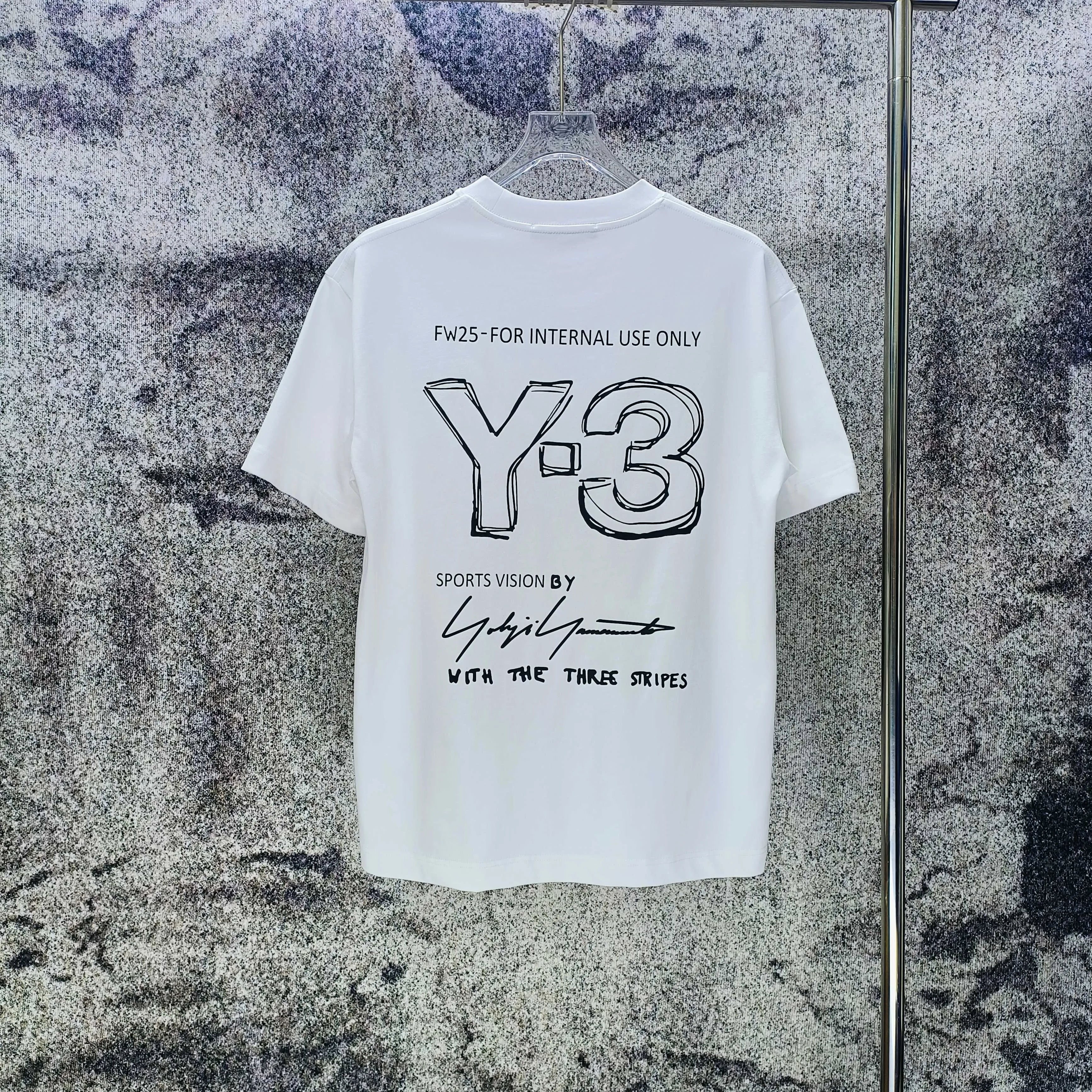 Y 3 Yohji Yamamoto 2026 Spring and Summer New Arrival gram short-sleeved T-shirt Loose fit for men and women Same Style Size S M L XL XXL Black White