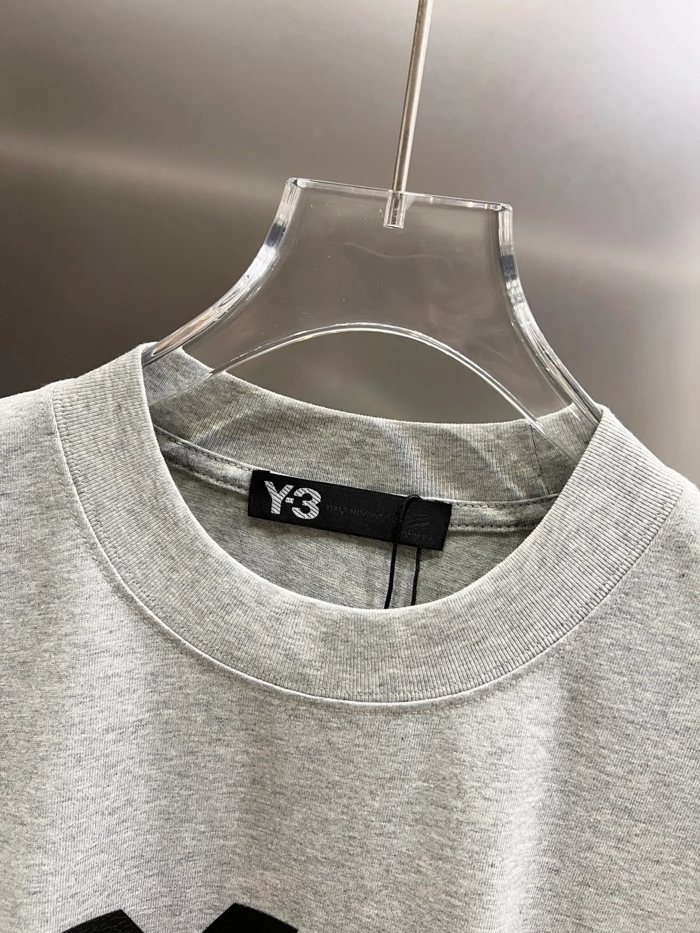Y 3*Yamamoto*Yoji 2026 Spring and Summer New Arrival Simple signature letter three-dimensional craftsmanship Y-3 Customized double yarn plain cotton fabric Short-sleeved T-shirt Men and women Same Style Loose version Size S M L