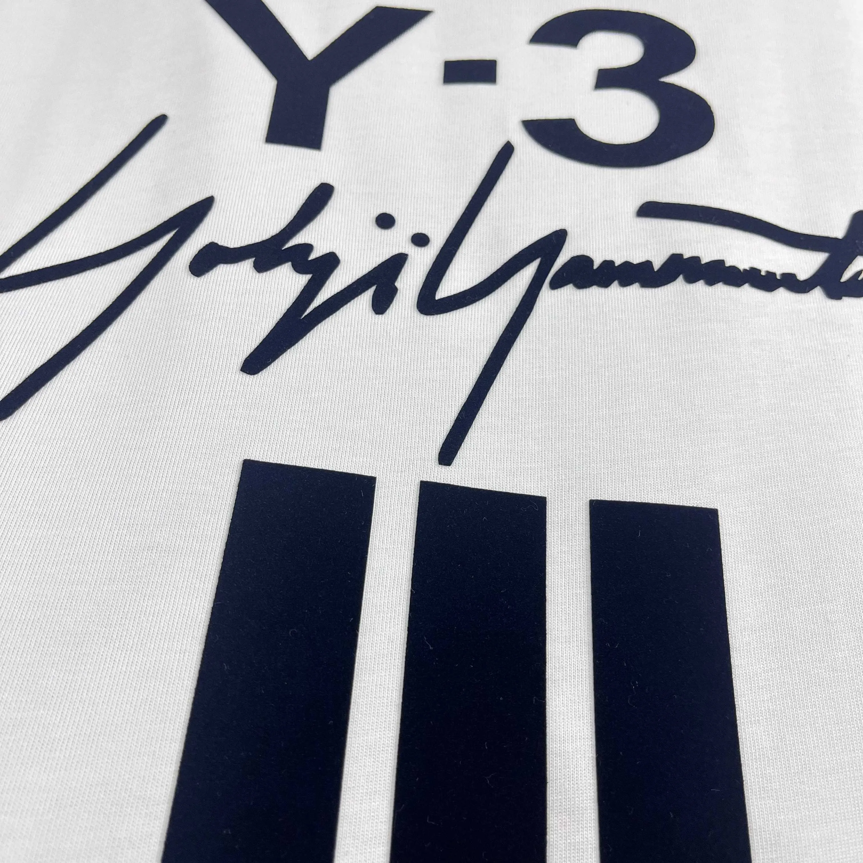 Y 3* * *yoji 2026 spring and summer New Arrival Classic signature letter flocking logo technology Y-3 signature model Double yarn custom plain cotton fabric Short-sleeved T-shirt Men and women Same Style Color: Black White Wine Red Size: S (90-130 pounds) M (120-150 pounds) L (140-165 pounds) XL (160-180 pounds) XXL (180 pounds)