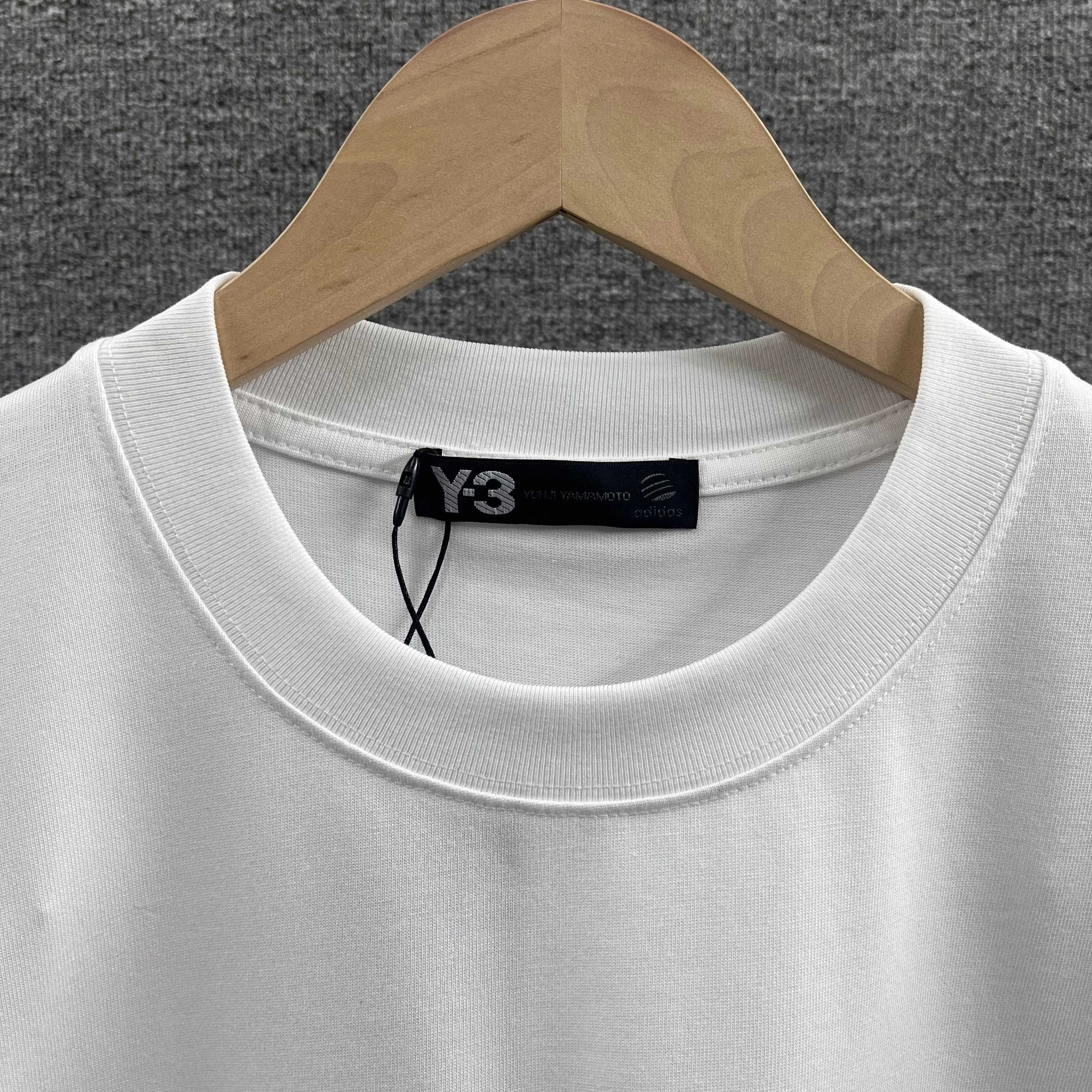 Y 3* * *Yoji 2026 Spring and Summer New Arrival signature simple letter thick plate silicone craft Y-3 double yarn custom plain cotton fabric short-sleeved T-shirt men and women Same Style Color: Black White Size: S (90-130 pounds) M (120-150 pounds) L (140-165 pounds) XL (160-180 pounds) XXL (180 kilograms)